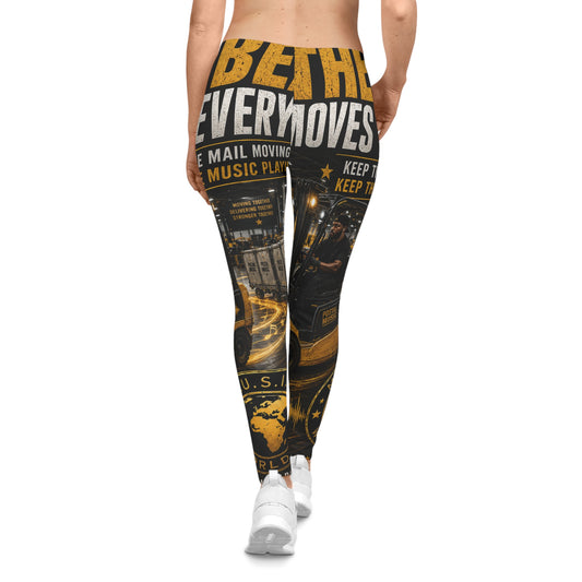 The Beat Moves Everything — Women's AOP Leggings | Postal Music