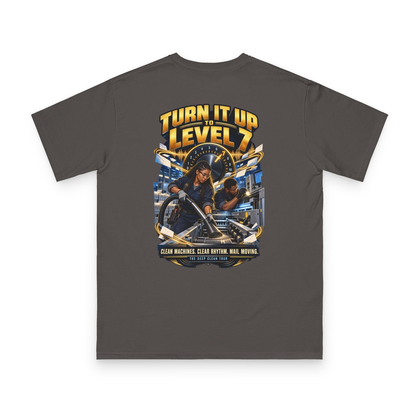 Postal Music - Turn It Up to Level 7 - Organic Cotton T-Shirt