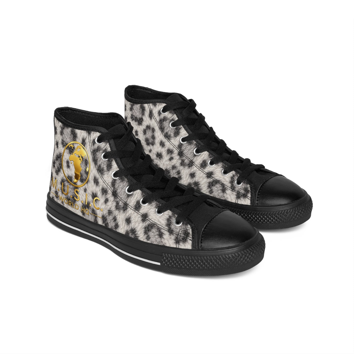 Wild by Design™ — Snow Leopard Print High-Top Sneakers | Big Cat Dynasty