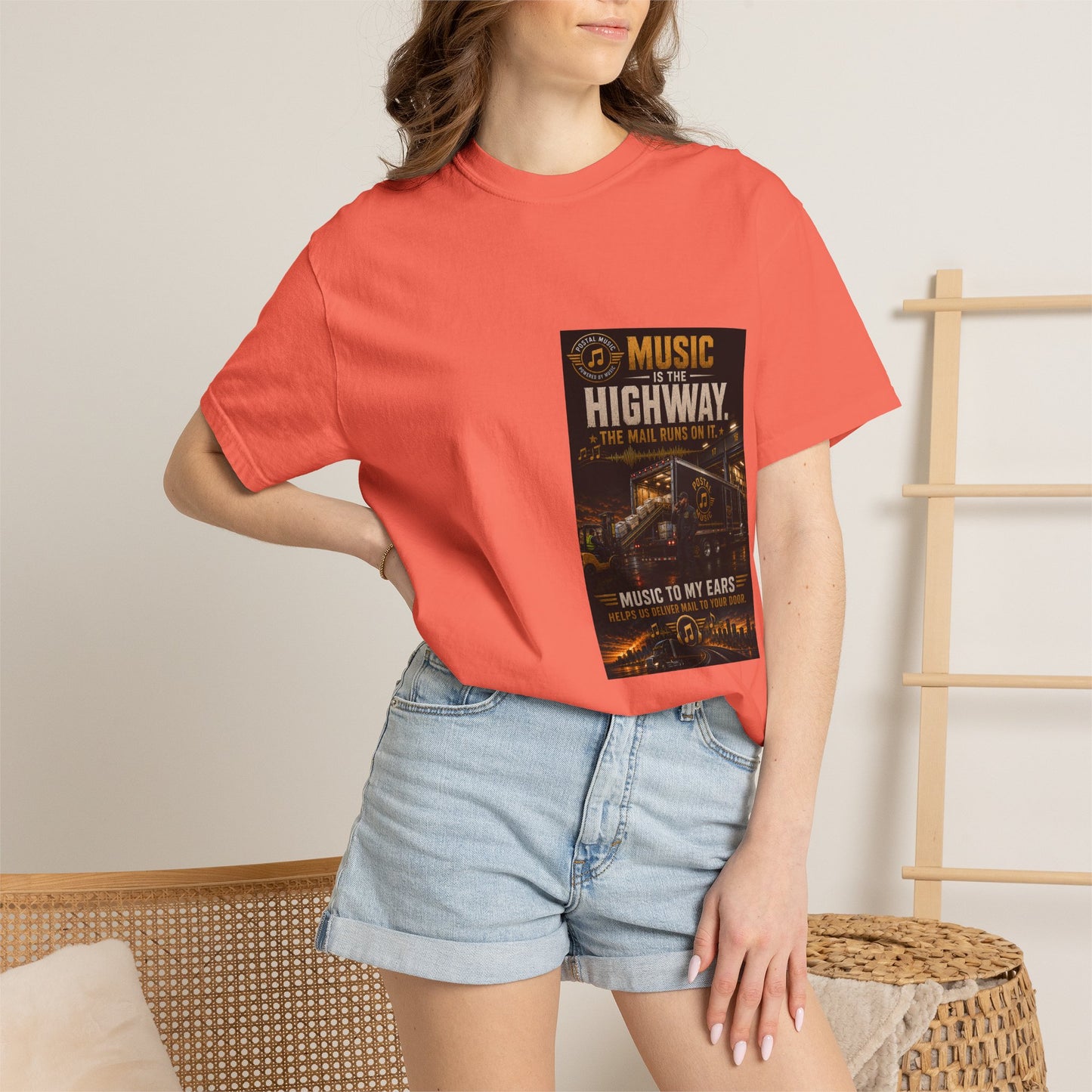 Postal Music — Music Is the Highway — Garment-Dyed T-Shirt