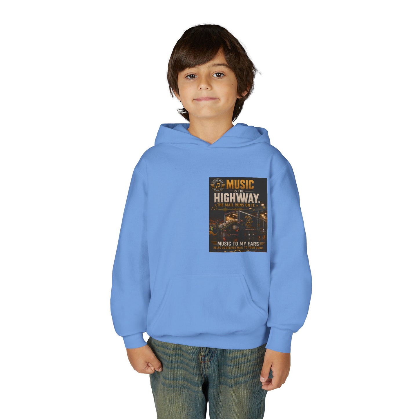Postal Music — Music Is the Highway — Youth Hoodie