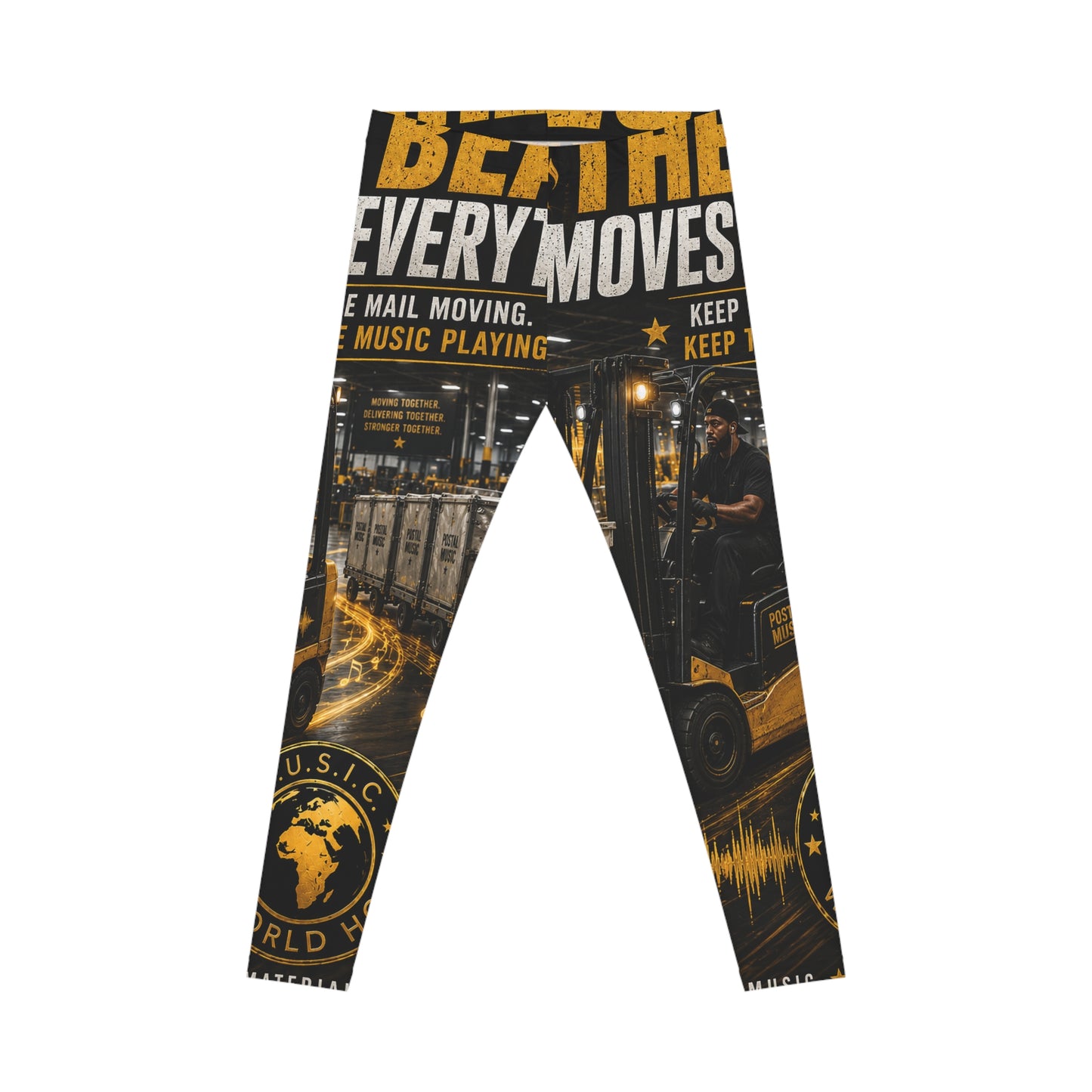 The Beat Moves Everything — Women's AOP Leggings | Postal Music