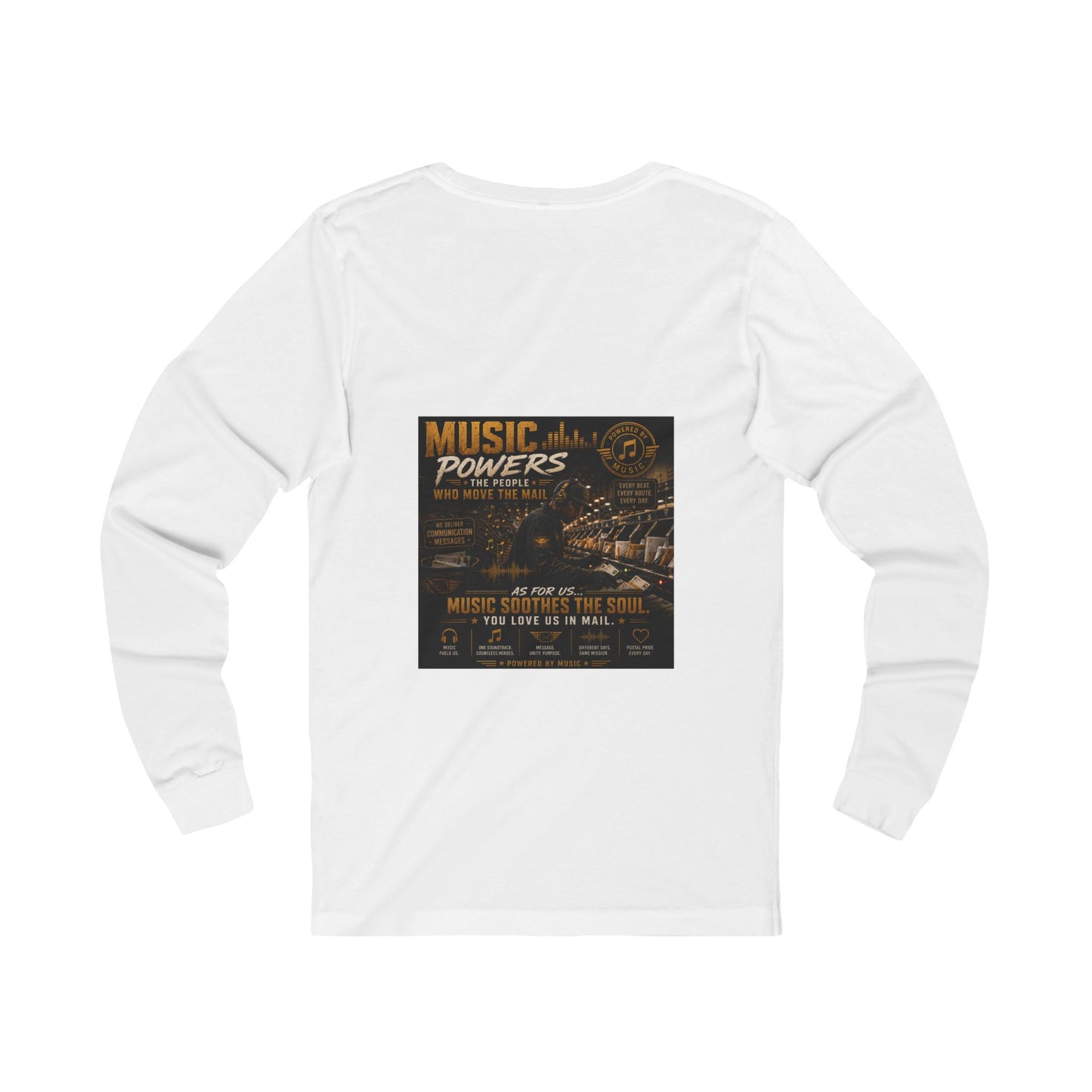 Postal Music — Music Powers the People — Long-Sleeve T-Shirt
