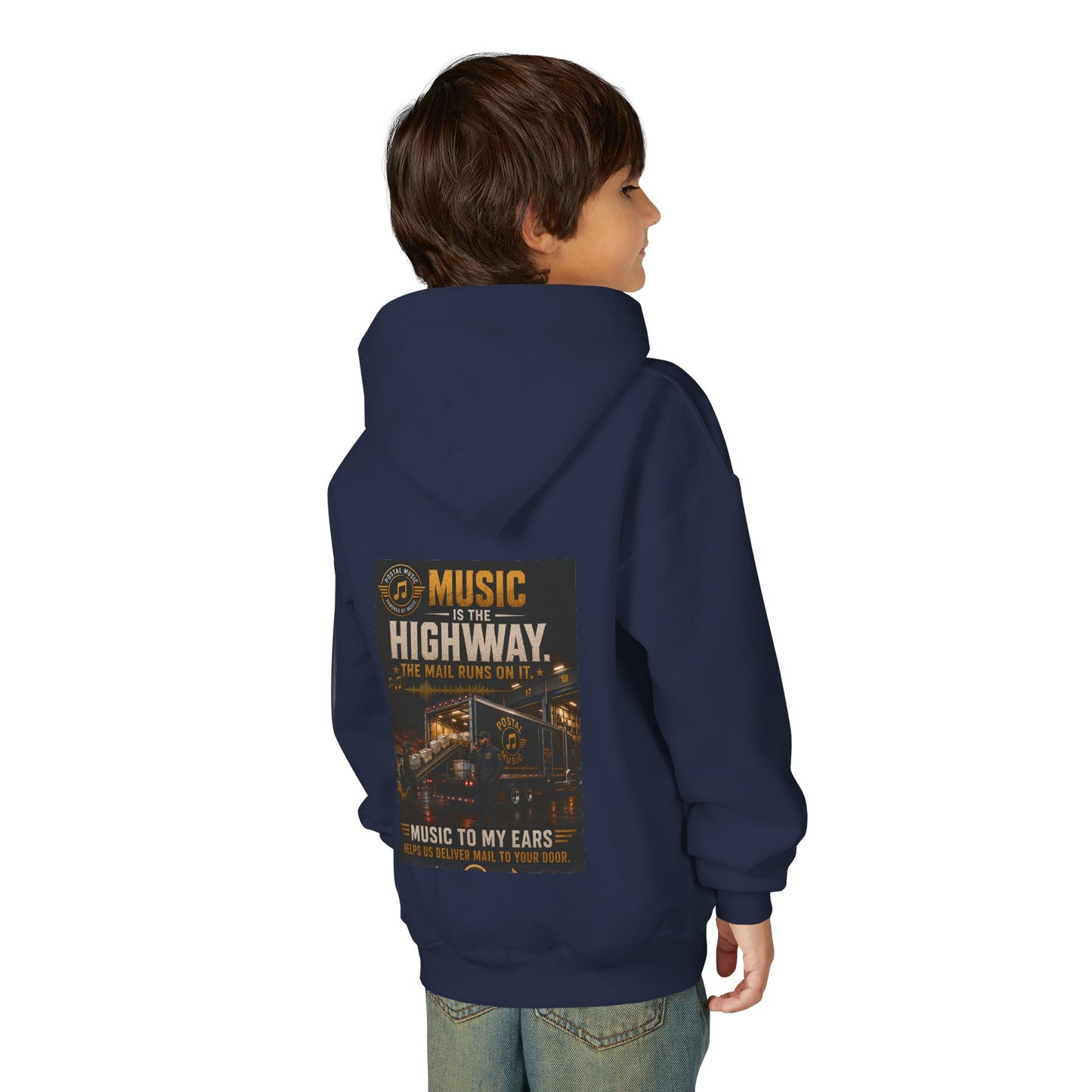 Postal Music — Music Is the Highway — Youth Hoodie