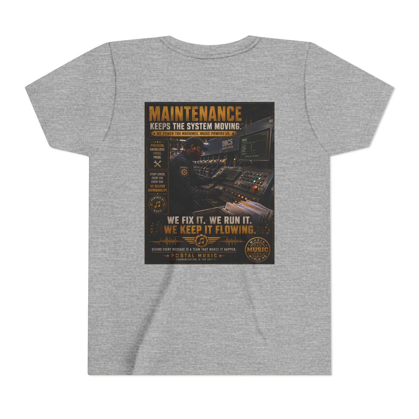 Postal Music — Maintenance Keeps the System Moving — Youth T-Shirt