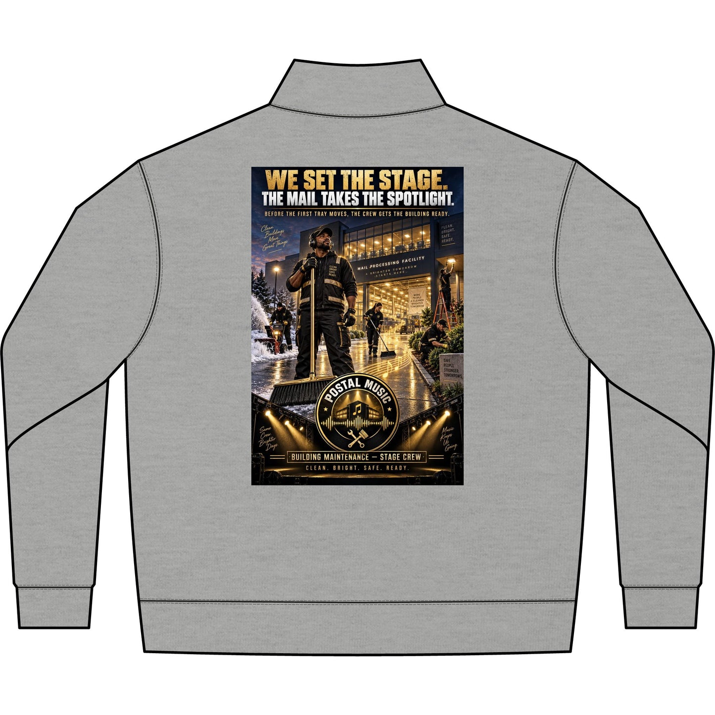 Postal Music - We Set the Stage - Unisex Fleece Quarter-Zip Pullover