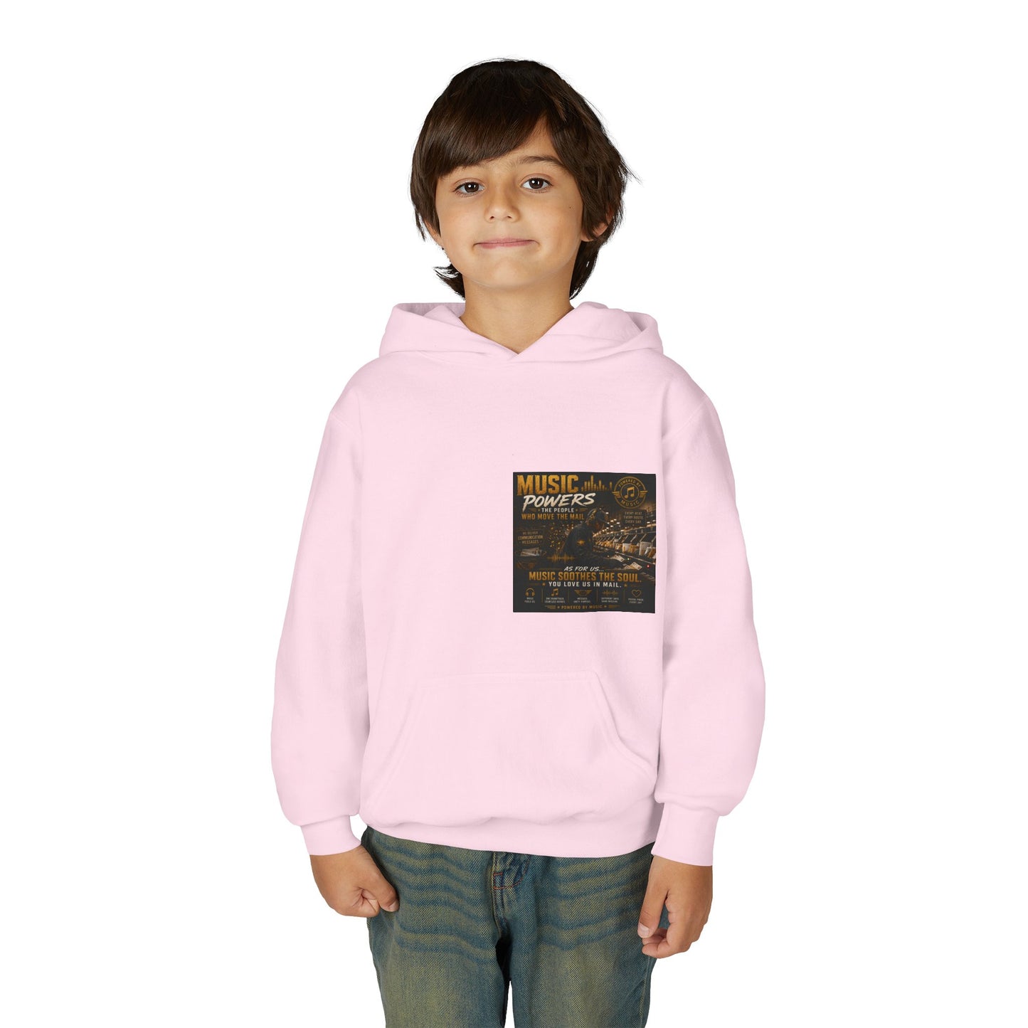 Postal Music — Music Powers the People — Youth Hoodie