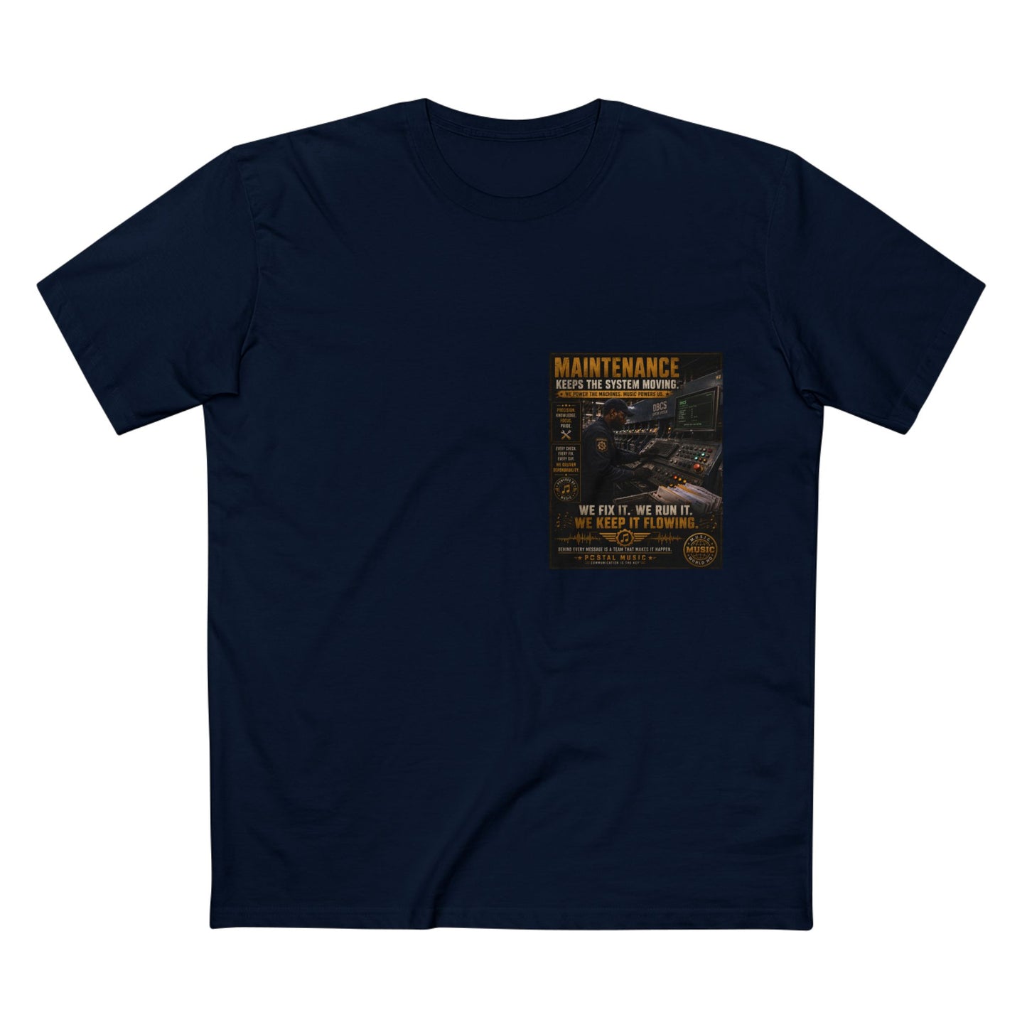 Postal Music — Maintenance Keeps the System Moving — Streetwear T-Shirt
