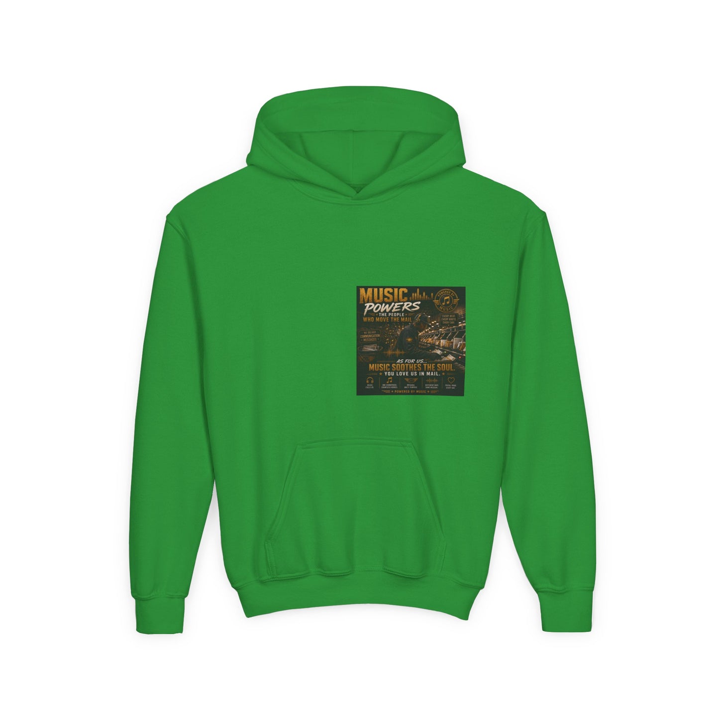 Postal Music — Music Powers the People — Youth Hoodie