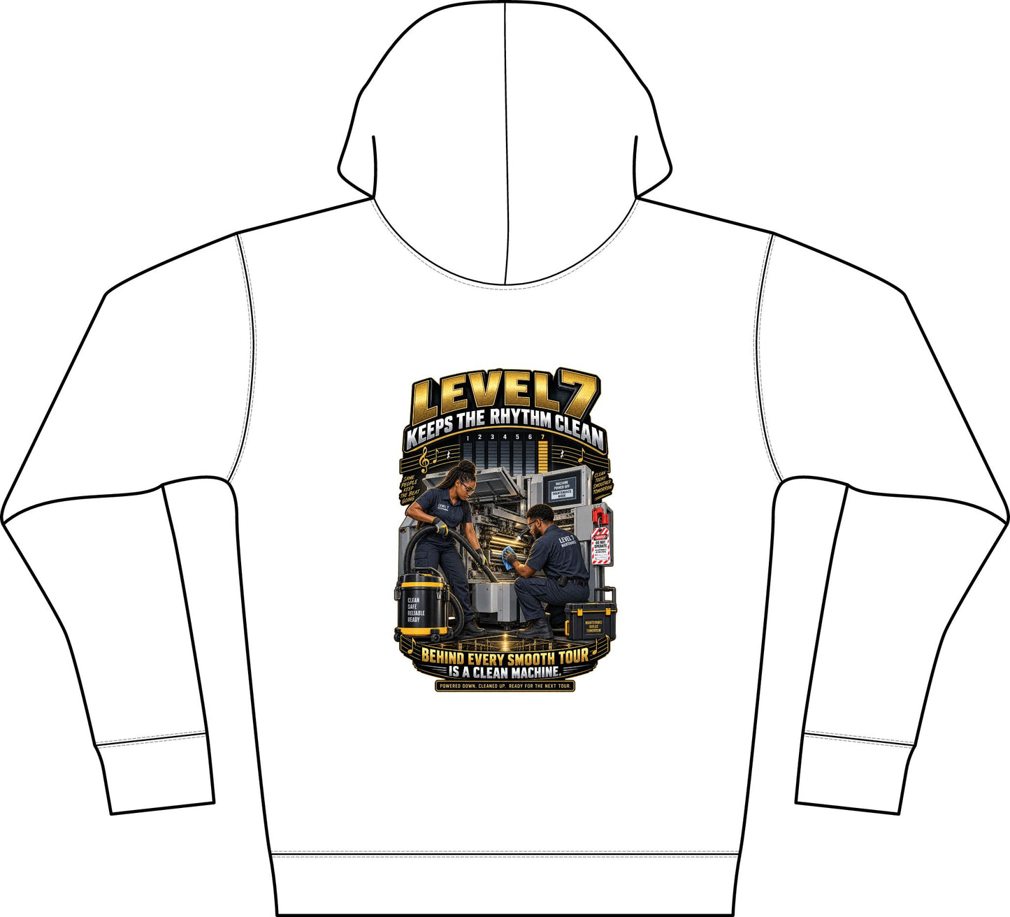 Postal Music - Level 7 Keeps the Rhythm Clean - Full-Zip Fleece Hoodie