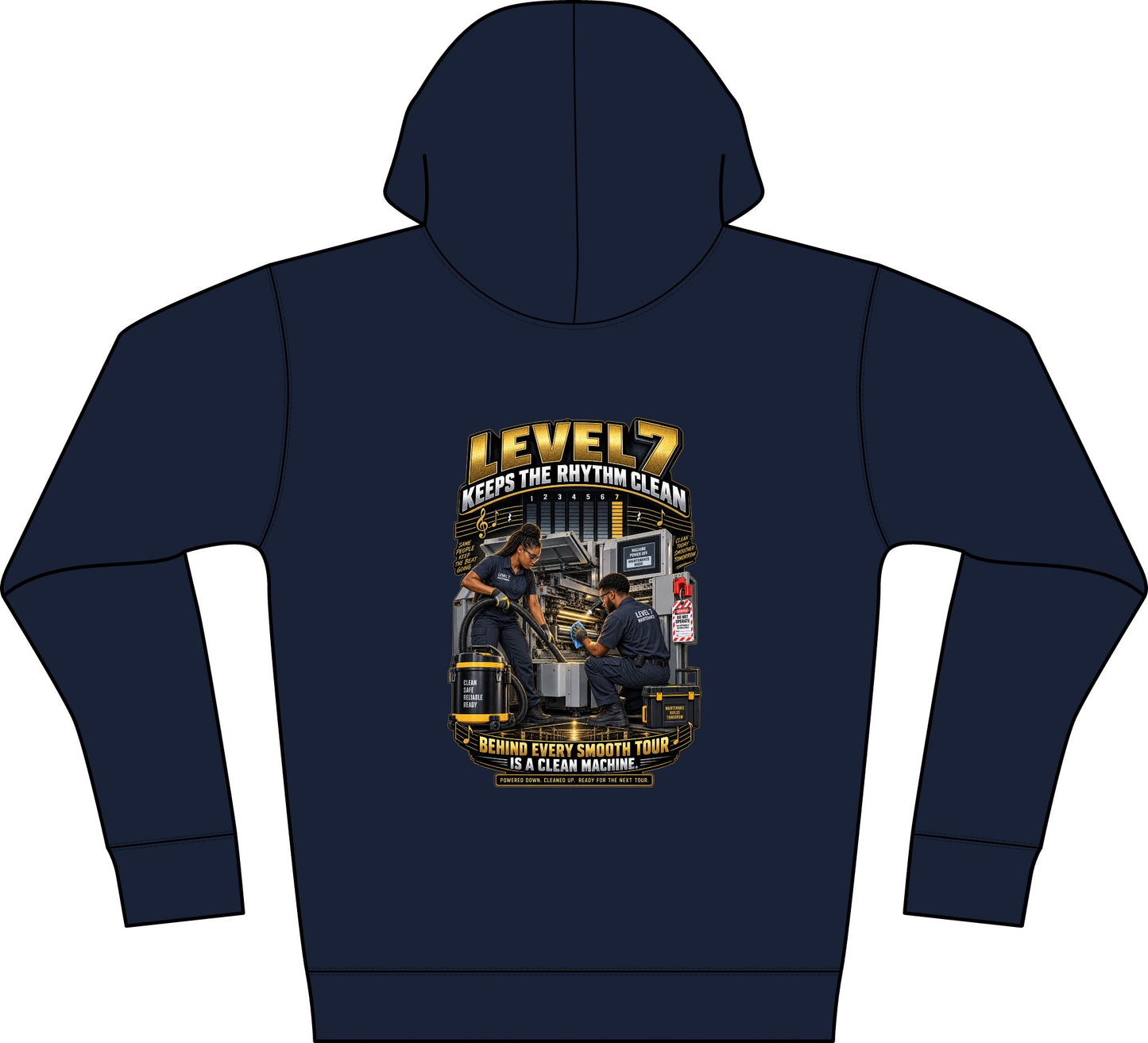 Postal Music - Level 7 Keeps the Rhythm Clean - Full-Zip Fleece Hoodie