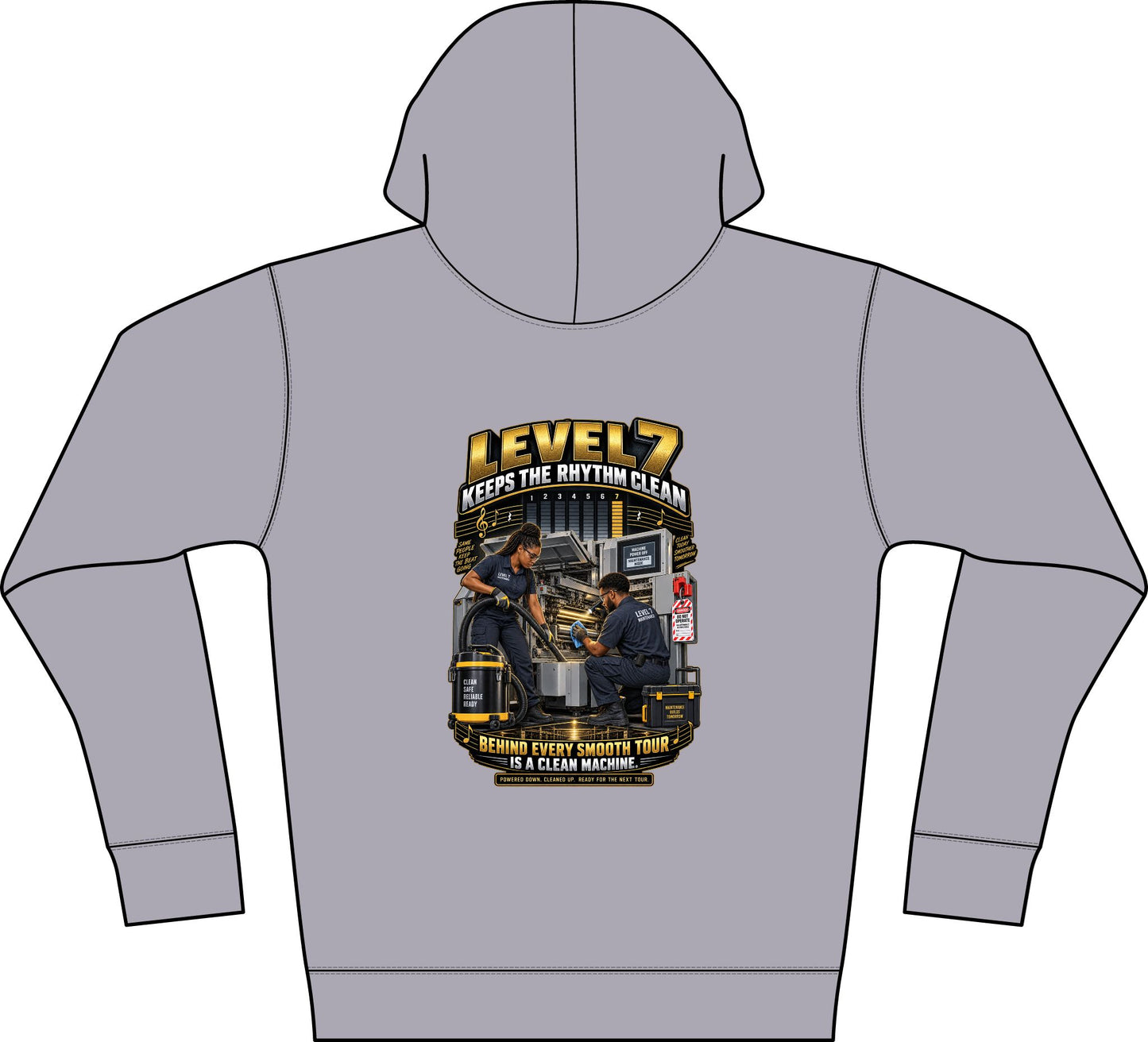 Postal Music - Level 7 Keeps the Rhythm Clean - Full-Zip Fleece Hoodie