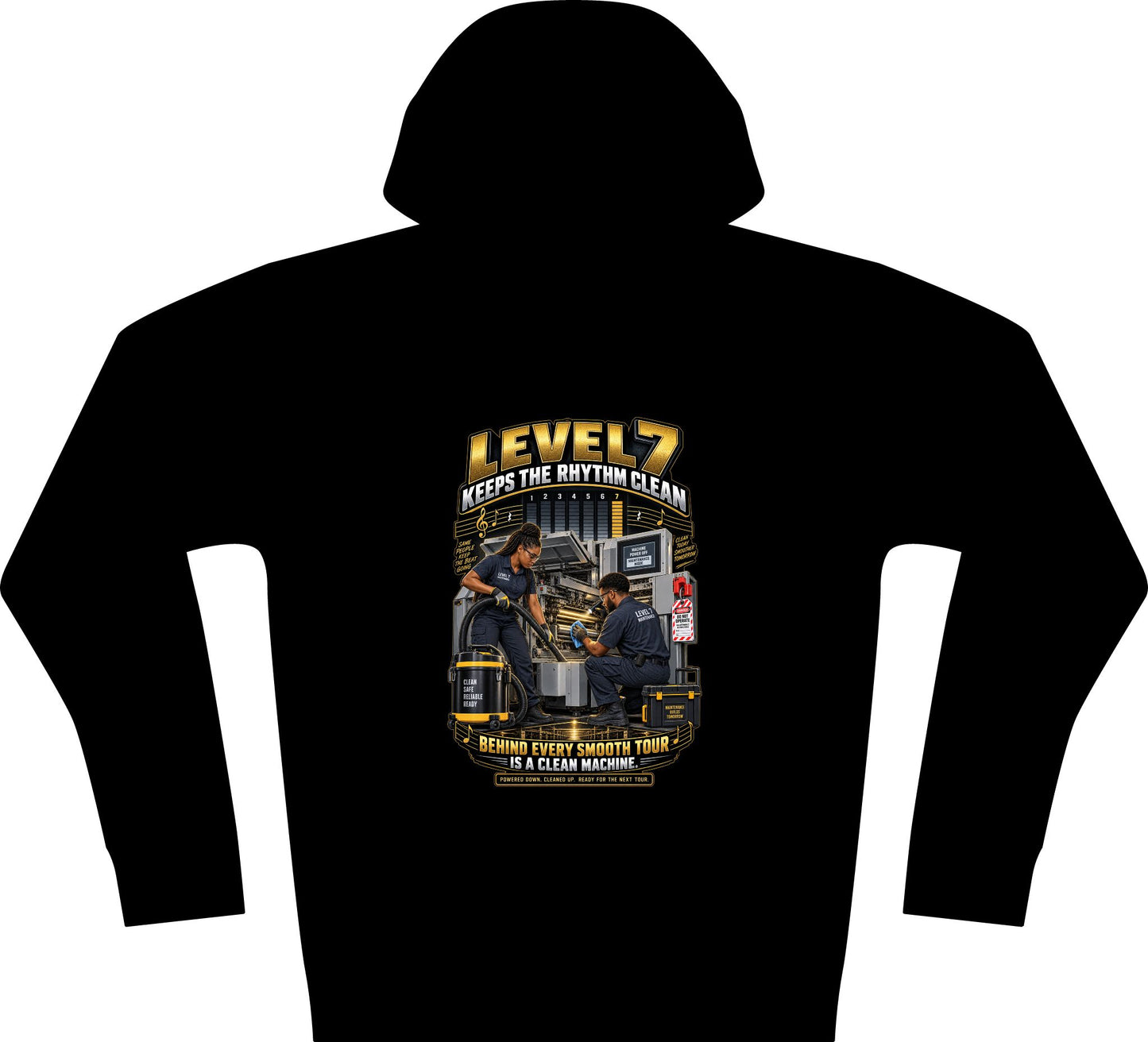 Postal Music - Level 7 Keeps the Rhythm Clean - Full-Zip Fleece Hoodie