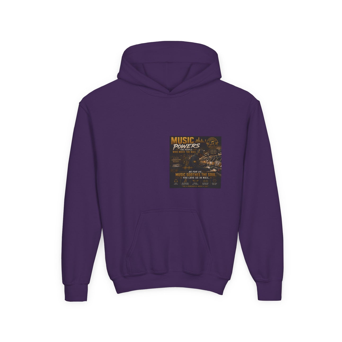 Postal Music — Music Powers the People — Youth Hoodie