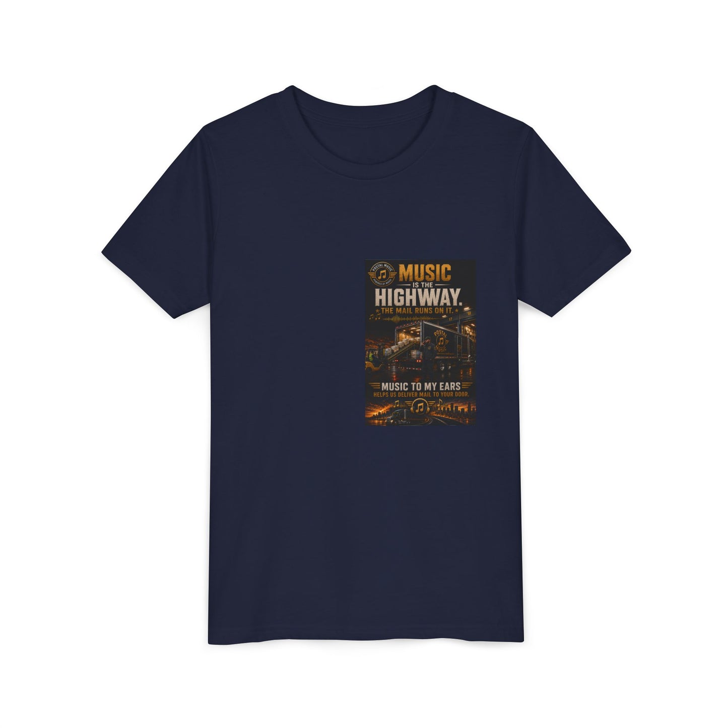 Postal Music — Music Is the Highway — Youth T-Shirt
