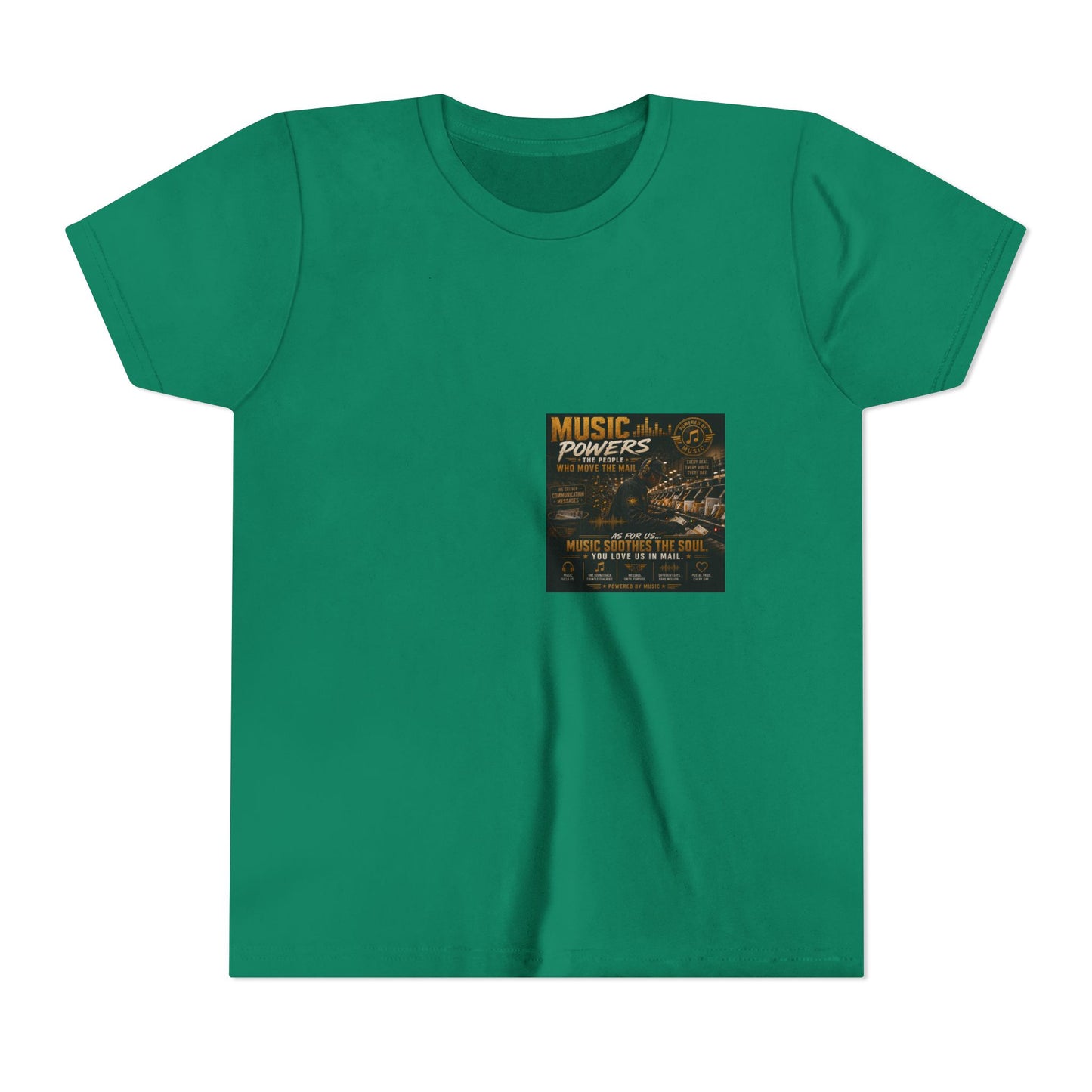 Postal Music — Music Powers the People — Youth T-Shirt