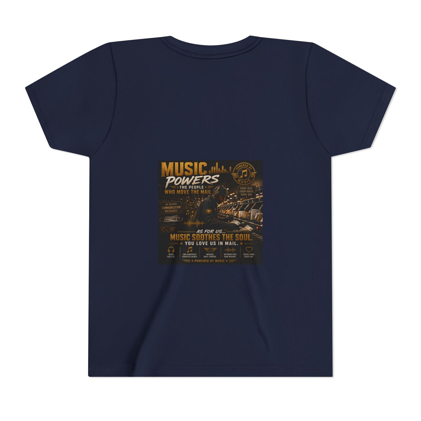 Postal Music — Music Powers the People — Youth T-Shirt