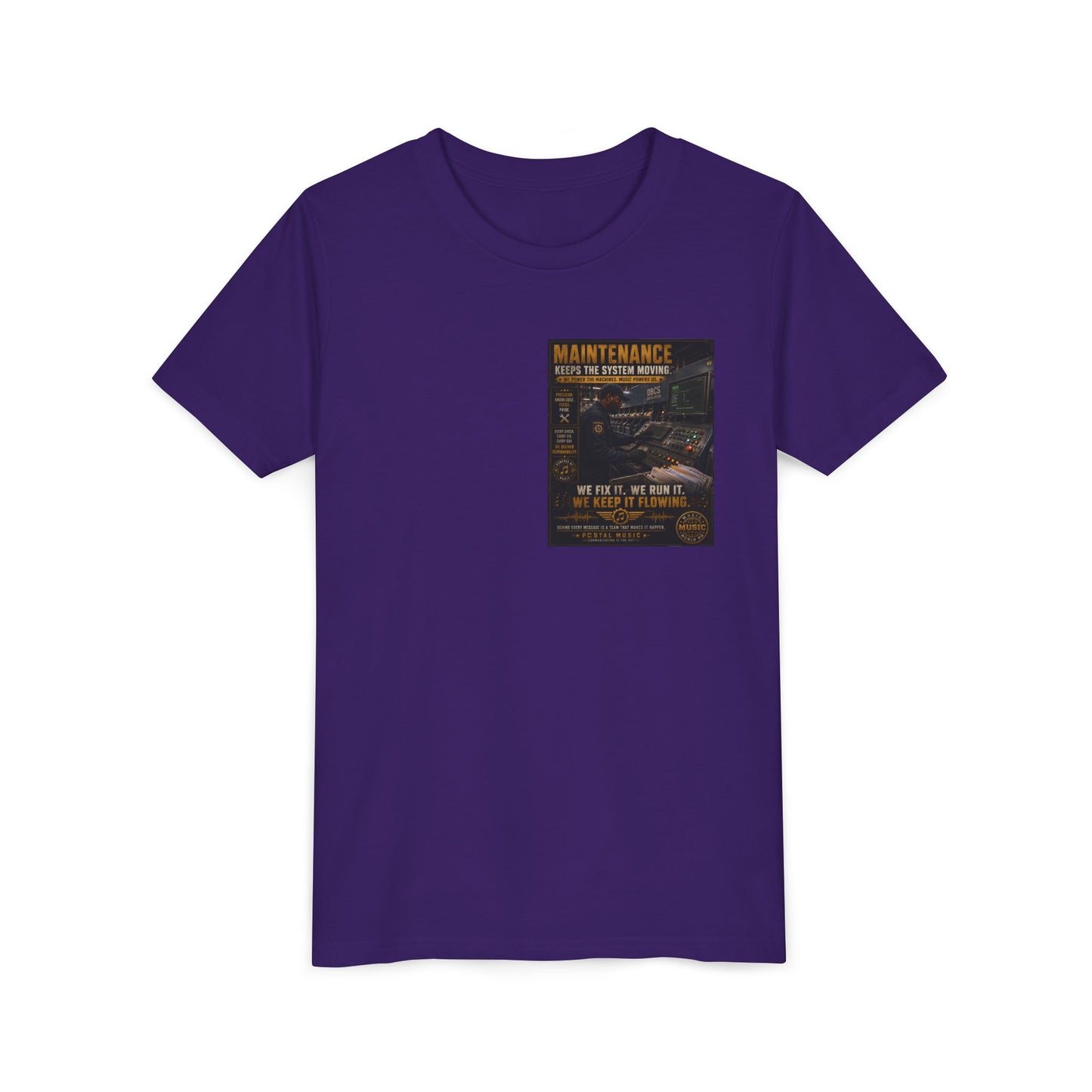 Postal Music — Maintenance Keeps the System Moving — Youth T-Shirt