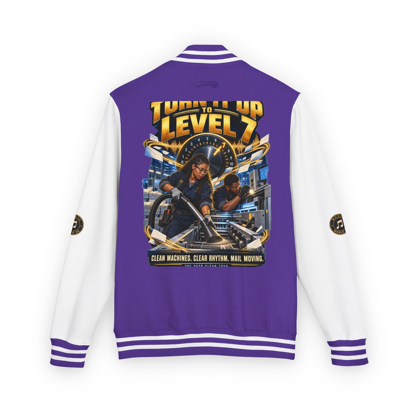 Postal Music - Turn It Up to Level 7 - Heavyweight Letterman Jacket