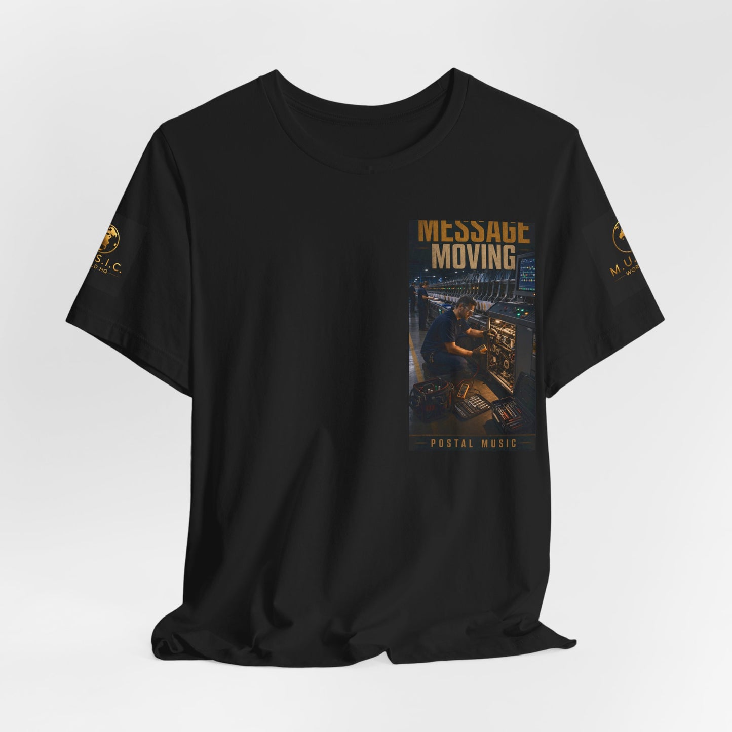 Postal Music — Keep the Message Moving — Premium Unisex T-Shirt