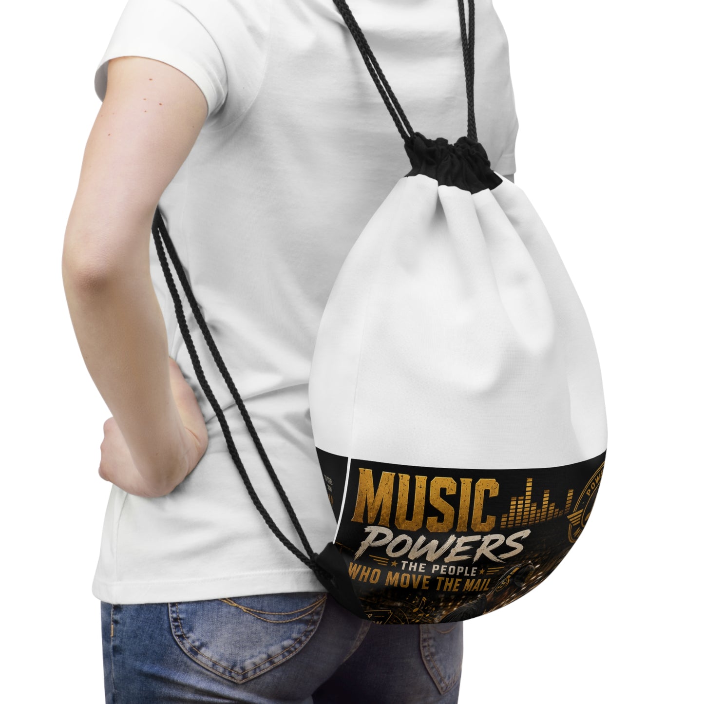 Postal Music — Music Powers the People — Drawstring Backpack