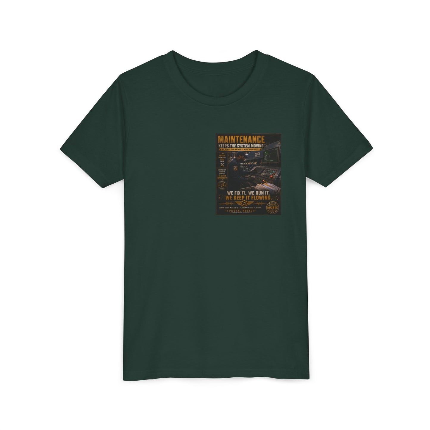 Postal Music — Maintenance Keeps the System Moving — Youth T-Shirt