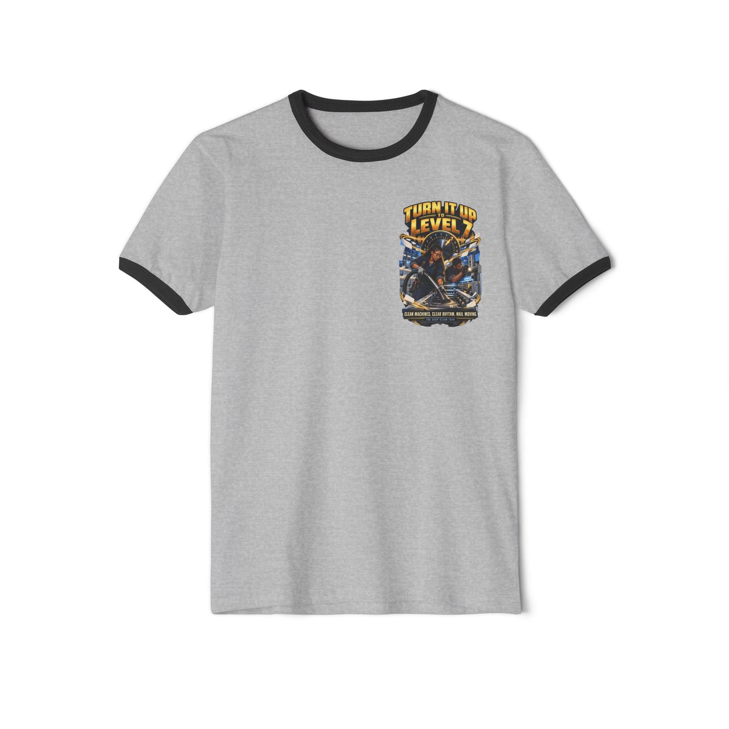 Postal Music - Turn It Up to Level 7 - Ringer T-Shirt