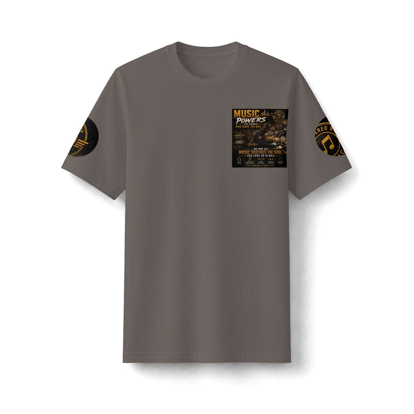 Postal Music — Music Powers the People — Heavyweight T-Shirt