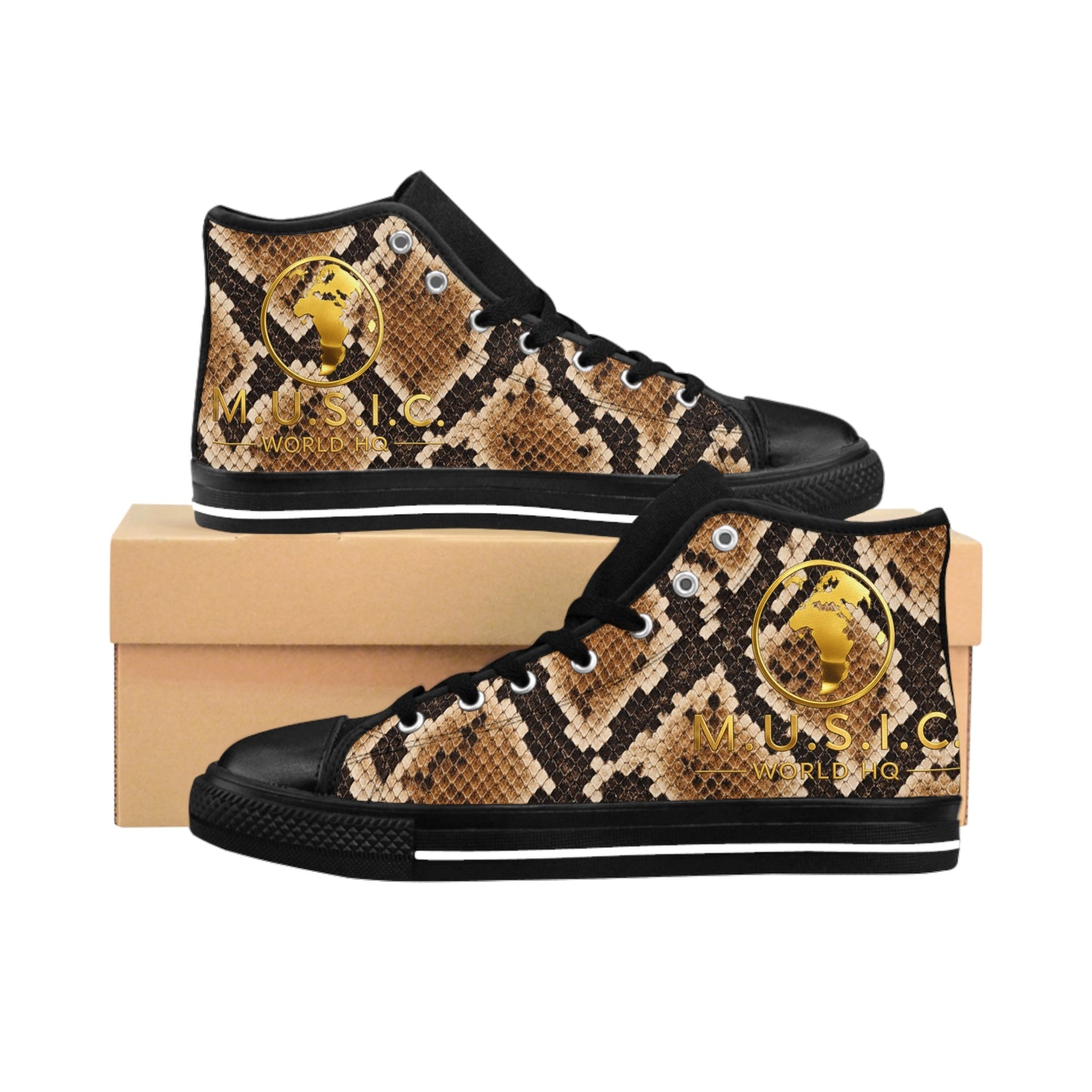 Wild by Design™ — Python Print High-Top Sneakers | M.U.S.I.C. World HQ