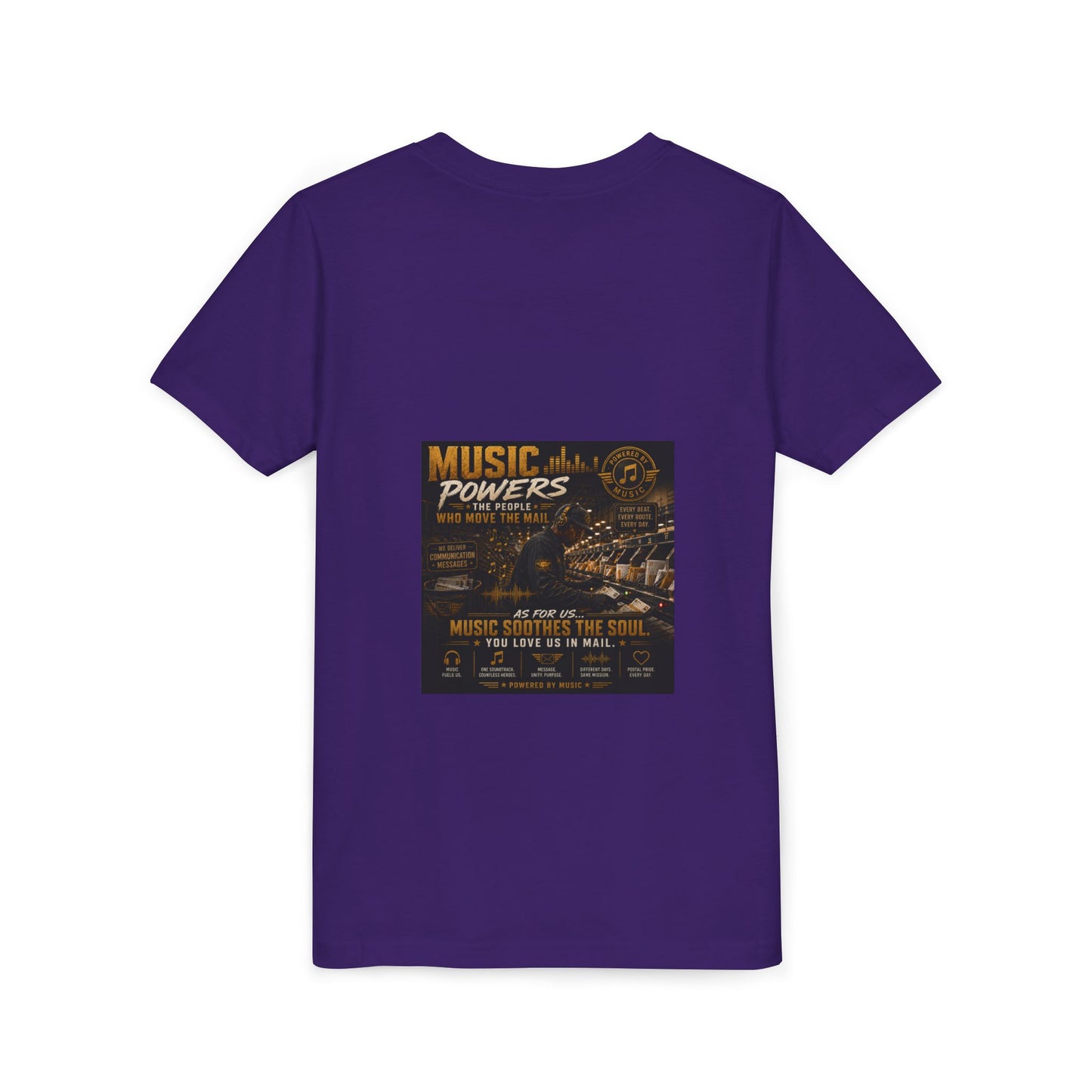 Postal Music — Music Powers the People — Youth T-Shirt