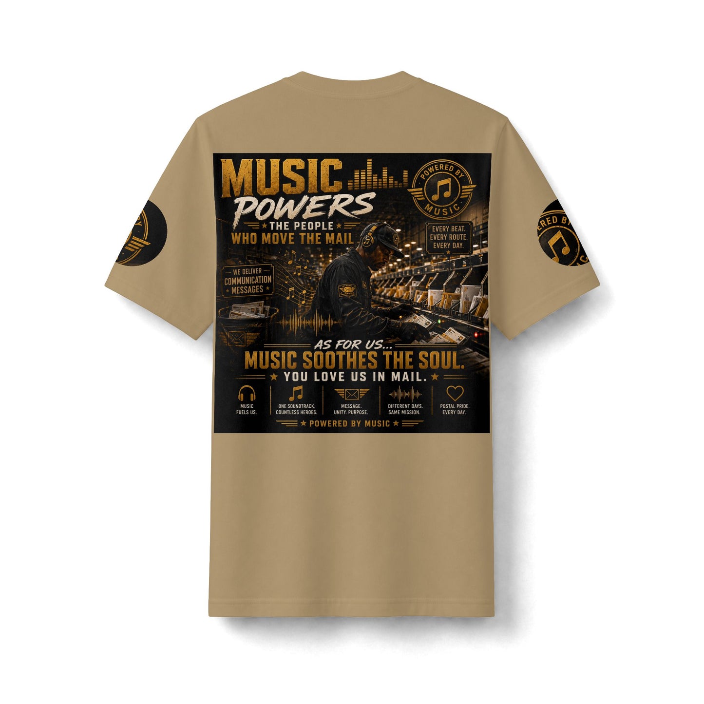 Postal Music — Music Powers the People — Heavyweight T-Shirt