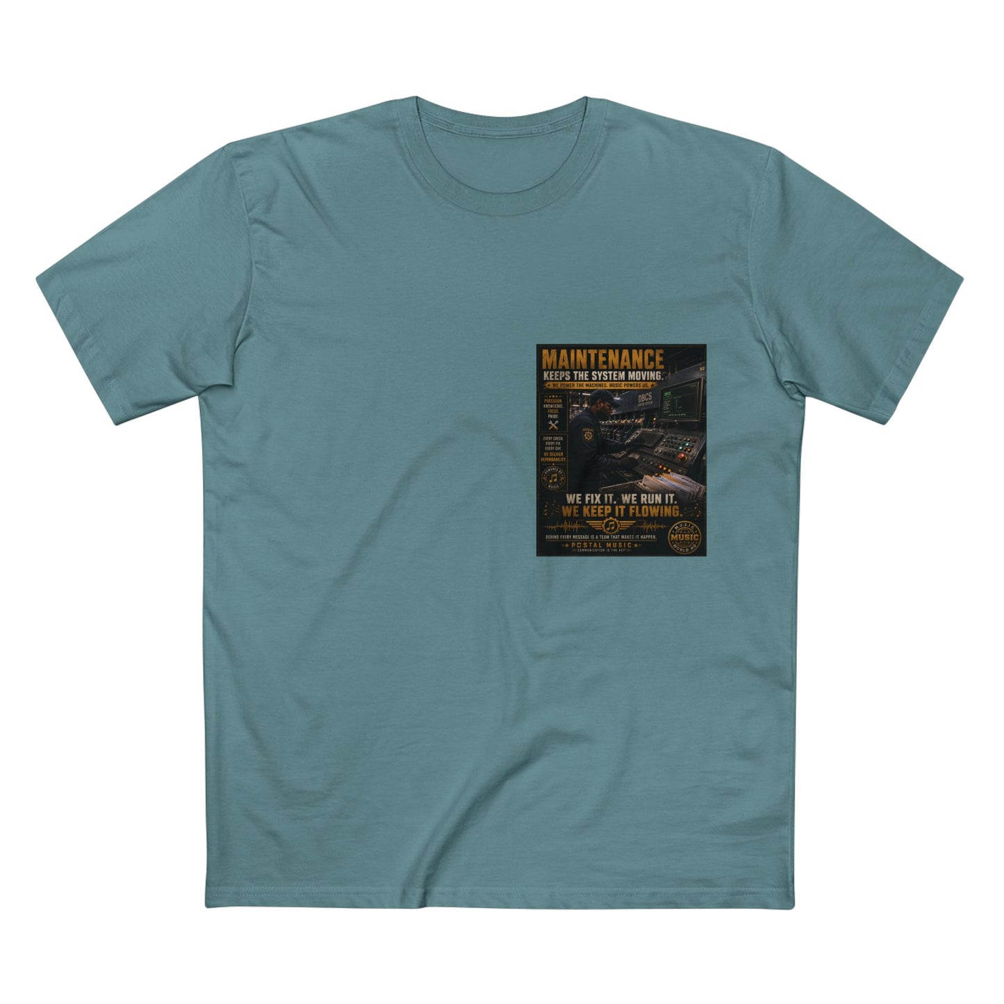 Postal Music — Maintenance Keeps the System Moving — Streetwear T-Shirt