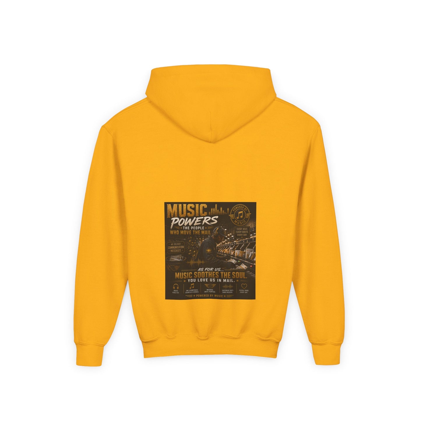 Postal Music — Music Powers the People — Youth Hoodie