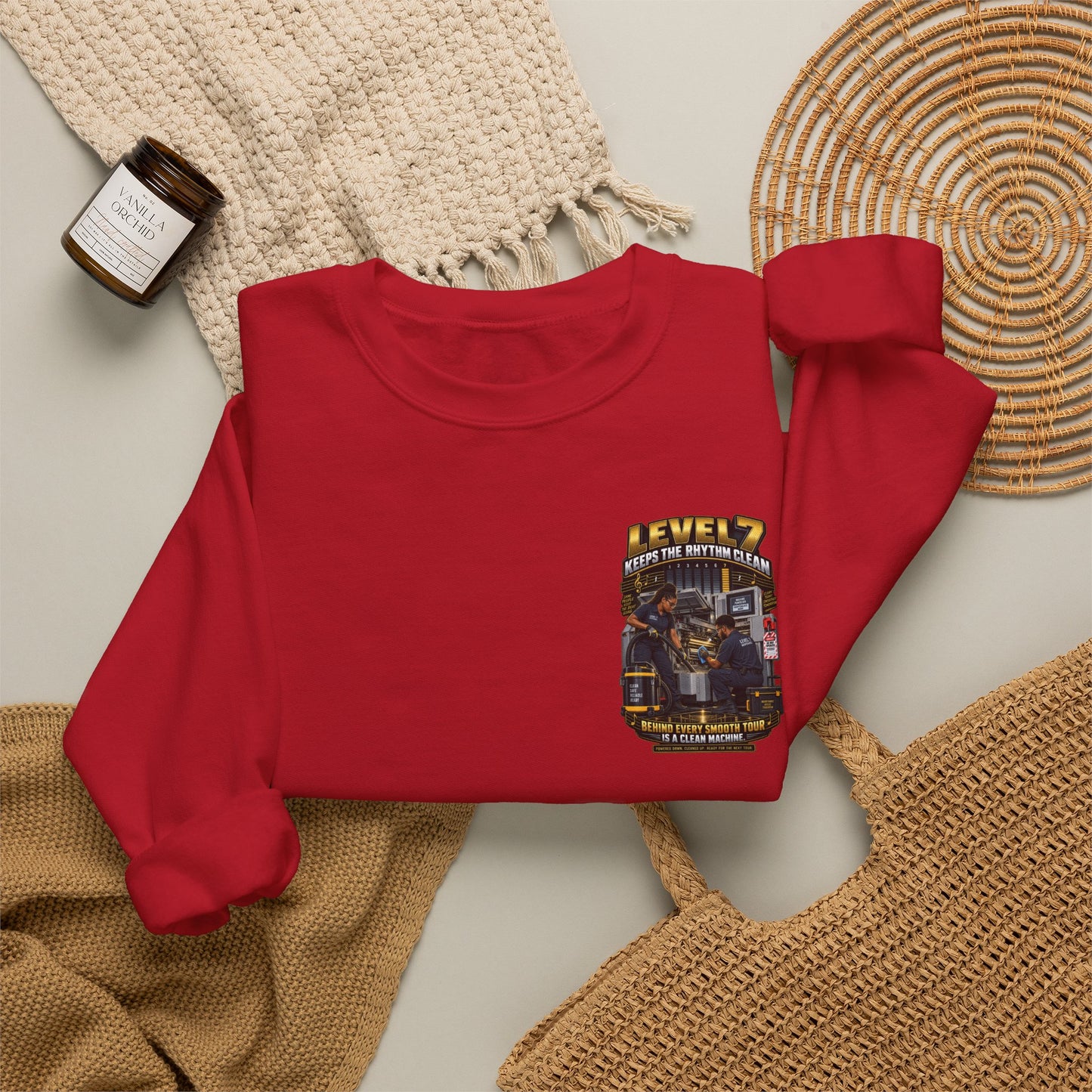 Postal Music - Level 7 Keeps the Rhythm Clean - Heavyweight Crewneck Sweatshirt
