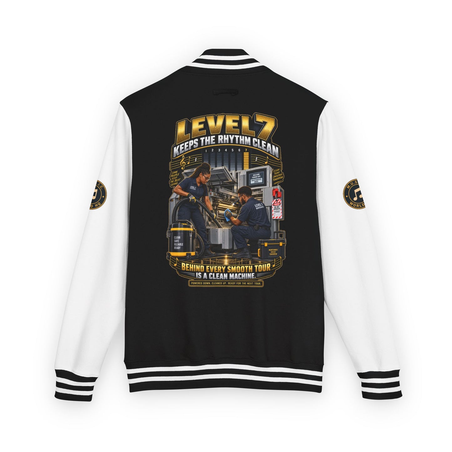 Postal Music - Level 7 Keeps the Rhythm Clean - Heavyweight Letterman Jacket