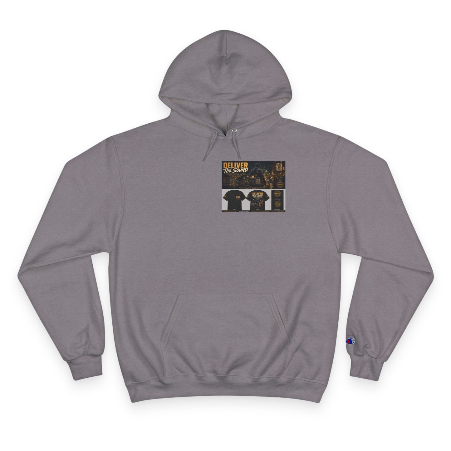 Postal Music — Deliver the Sound — Champion Premium Hoodie