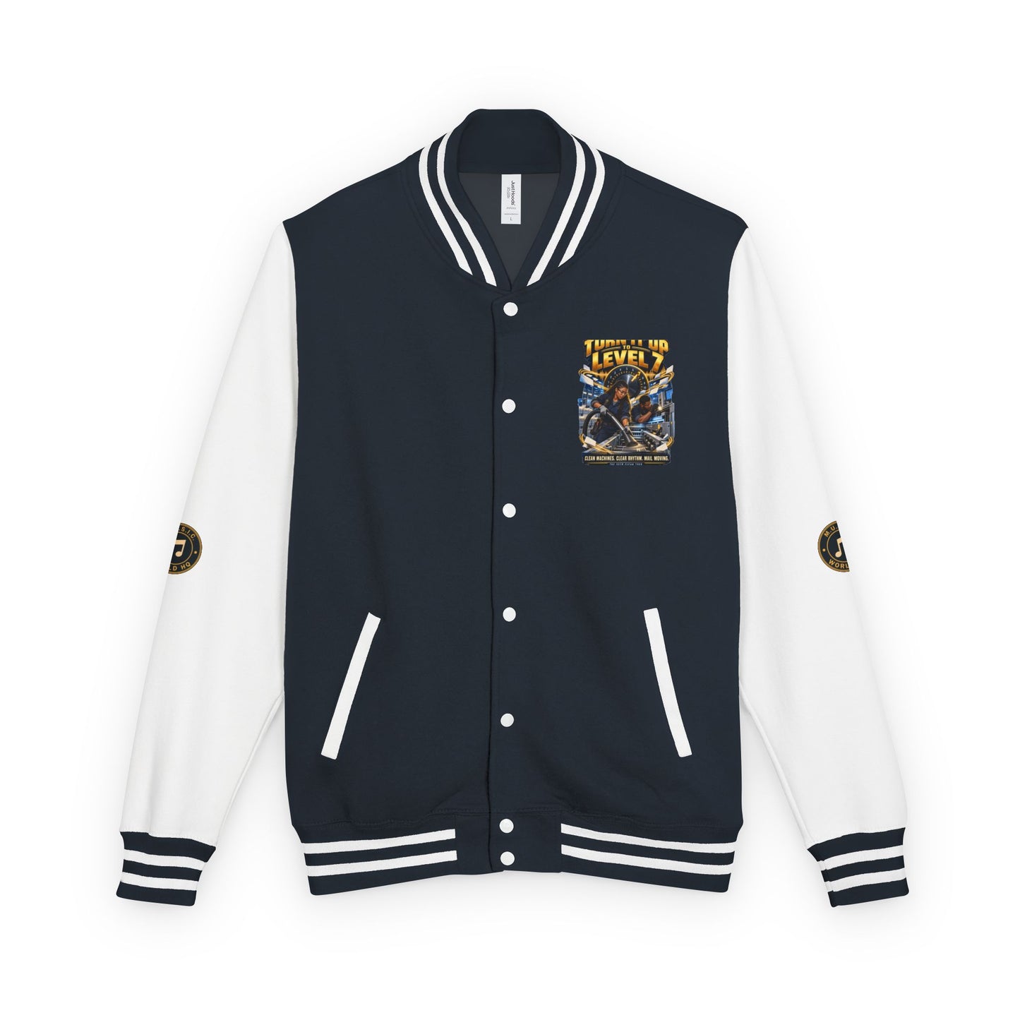 Postal Music - Turn It Up to Level 7 - Heavyweight Letterman Jacket
