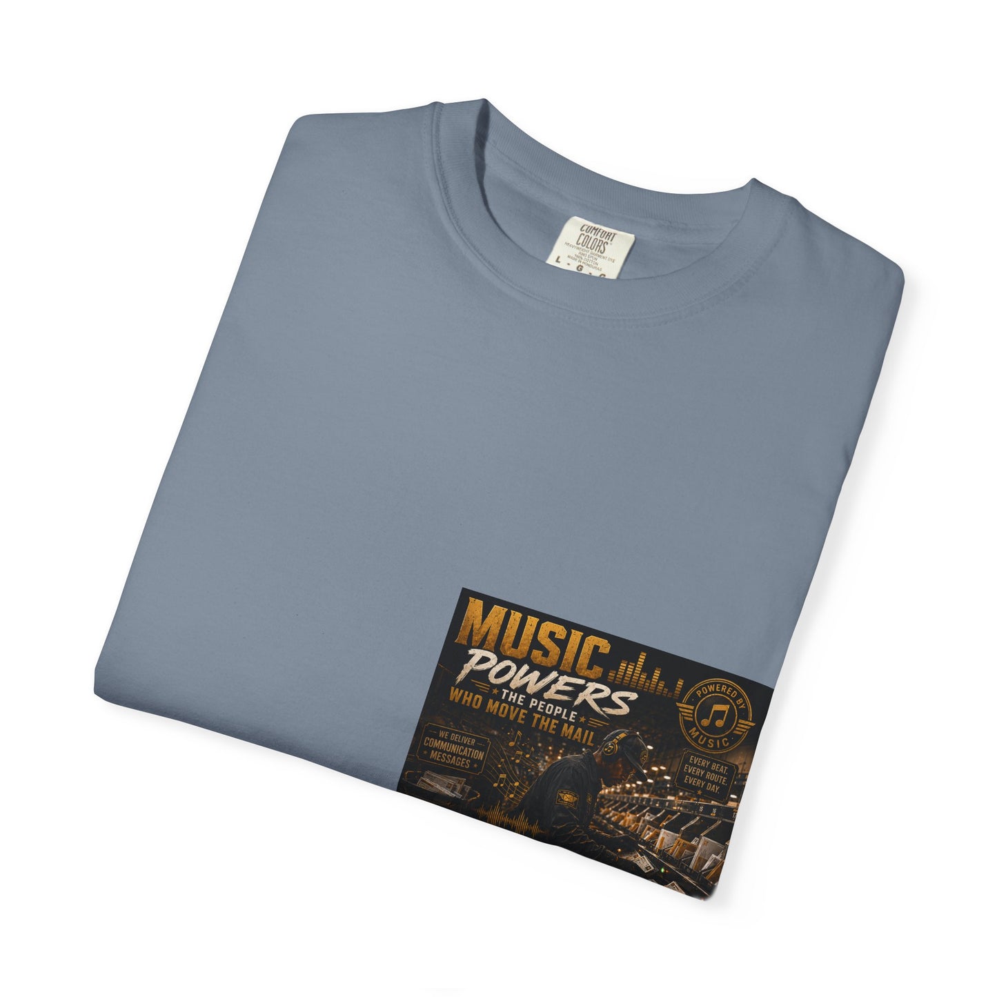 Postal Music — Music Powers the People — Garment-Dyed T-Shirt