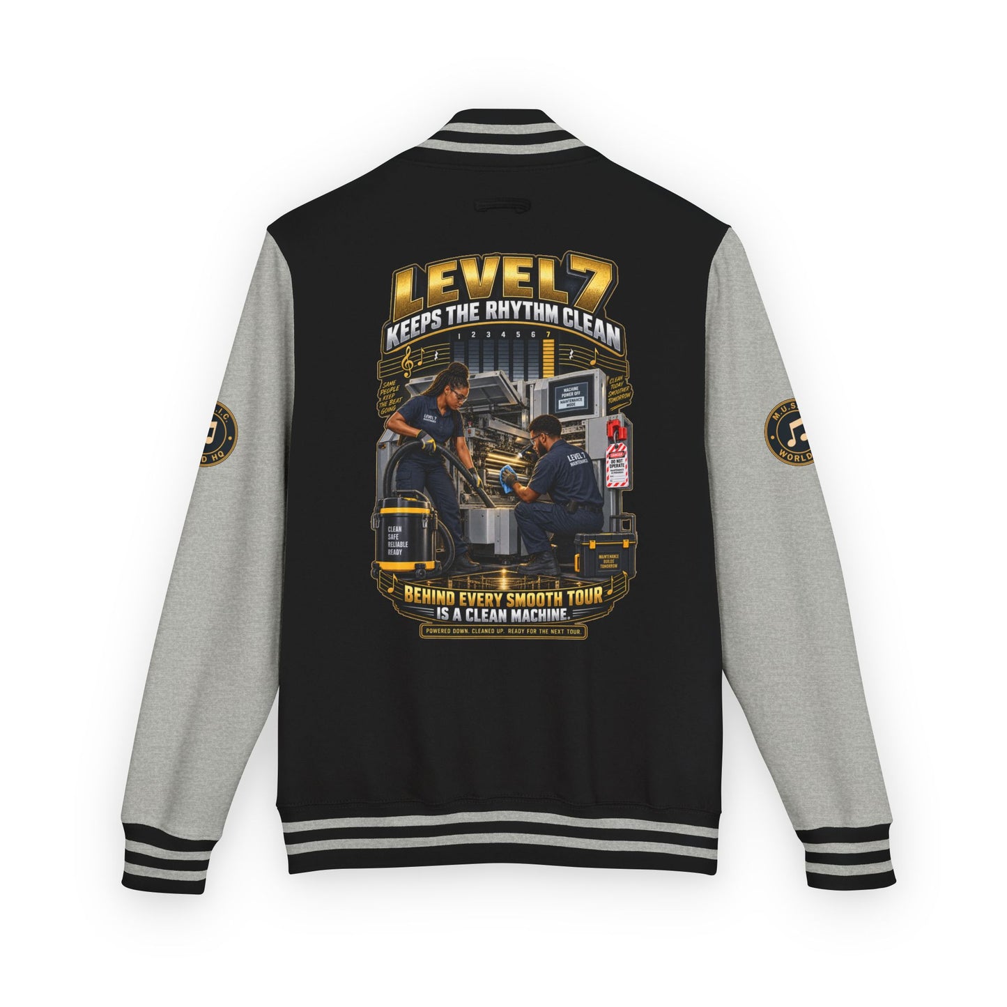 Postal Music - Level 7 Keeps the Rhythm Clean - Heavyweight Letterman Jacket