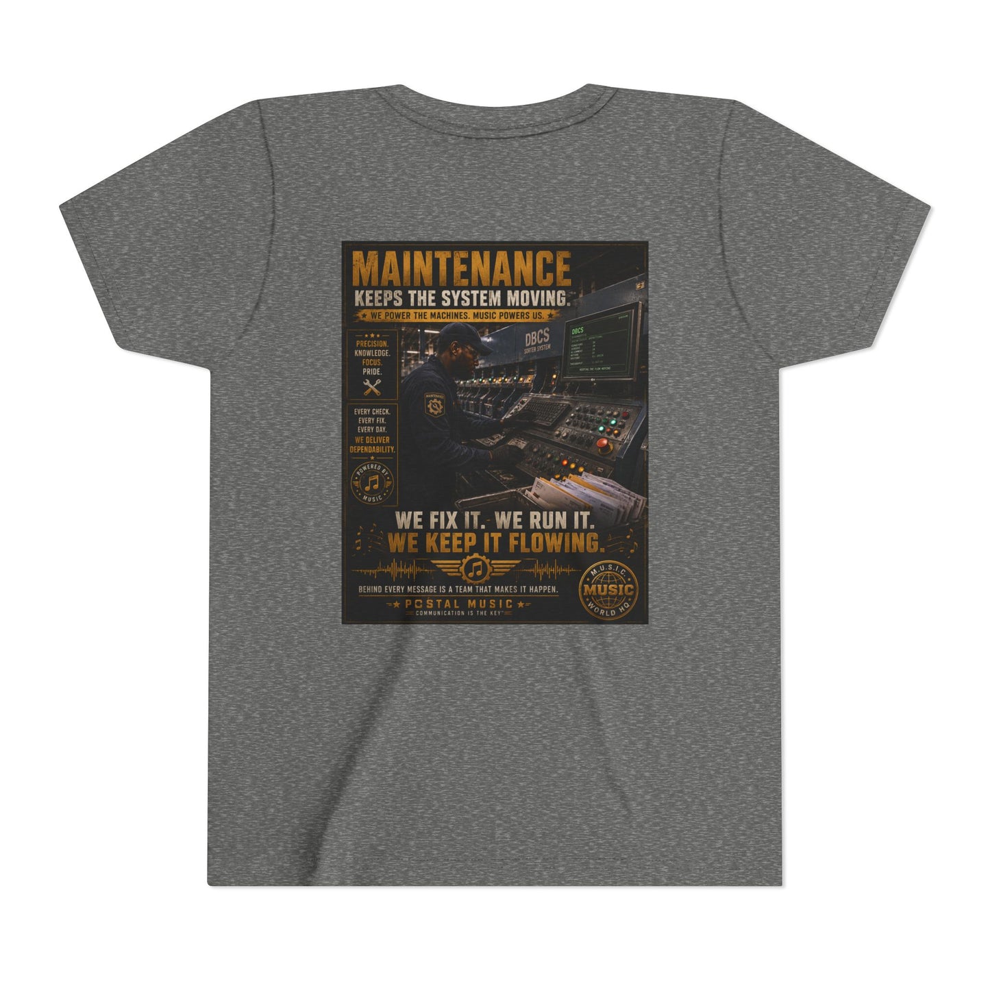 Postal Music — Maintenance Keeps the System Moving — Youth T-Shirt