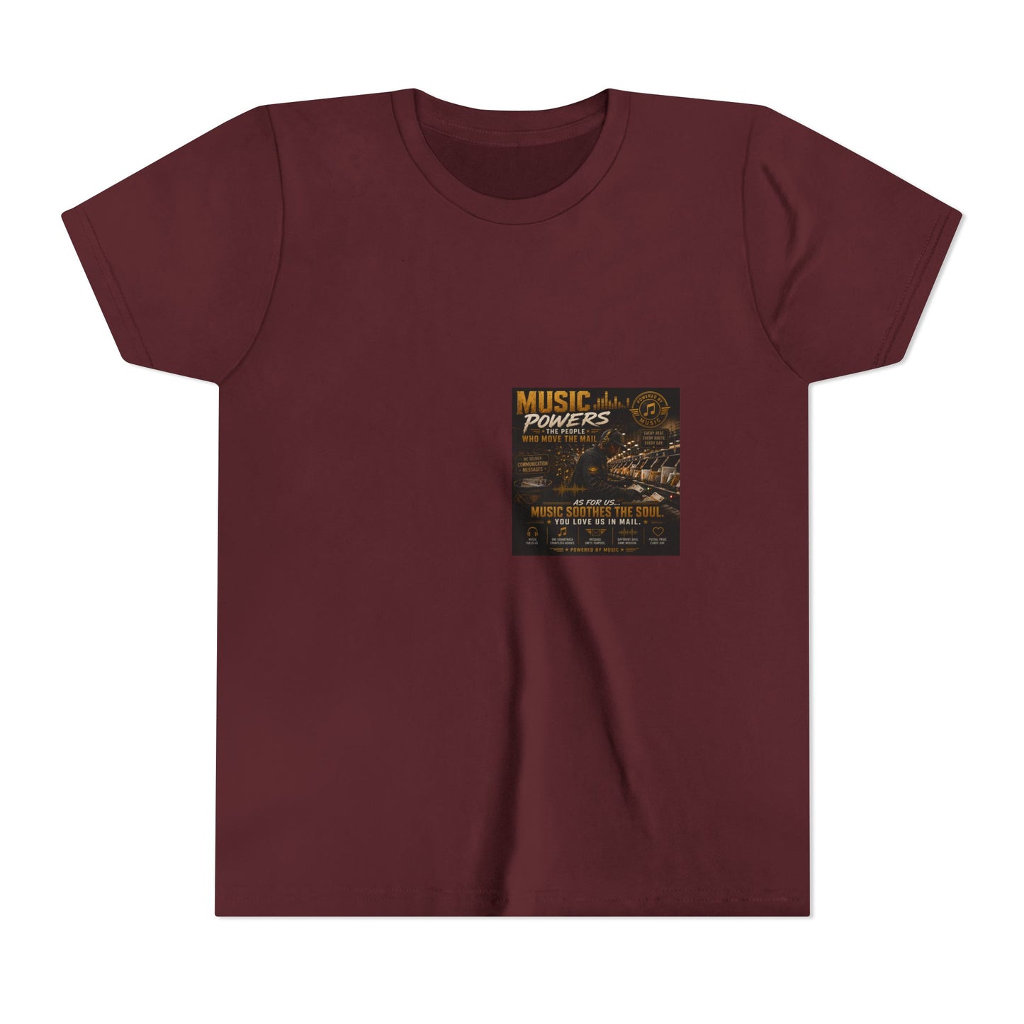 Postal Music — Music Powers the People — Youth T-Shirt