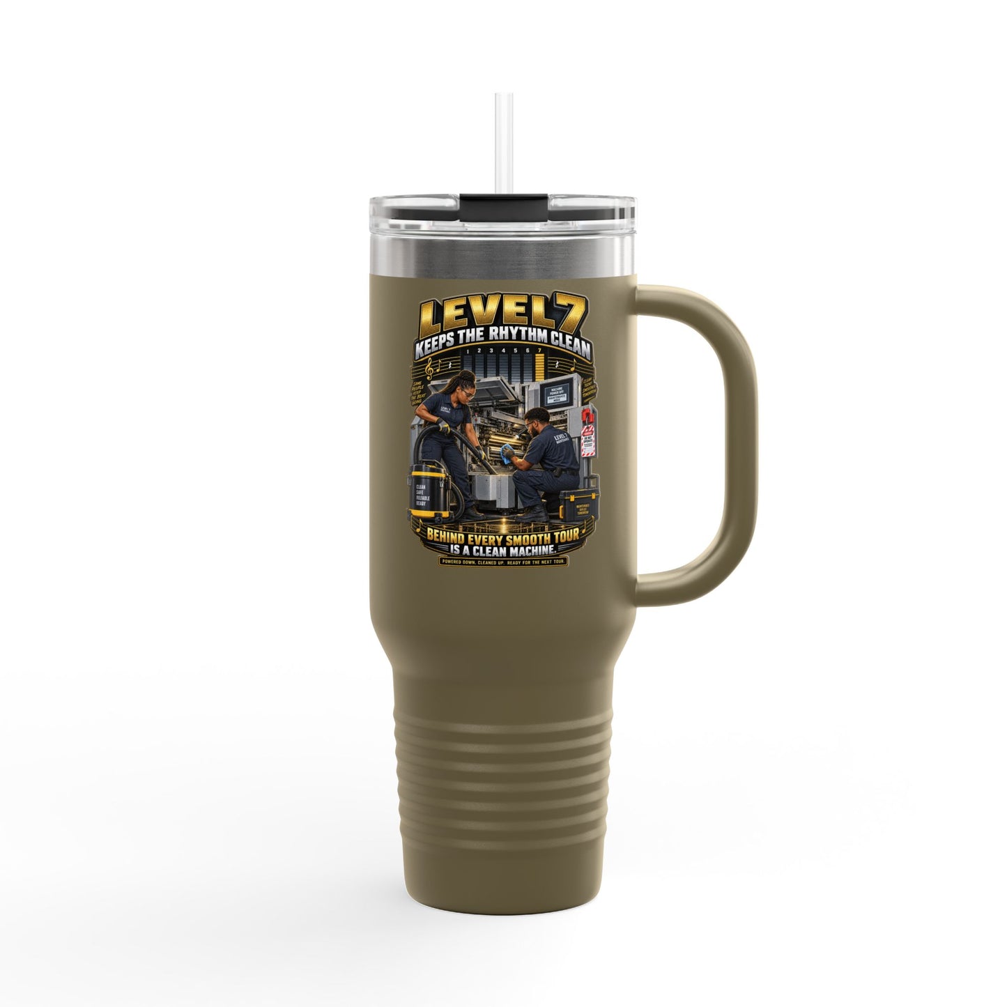 Postal Music - Level 7 Keeps the Rhythm Clean - Insulated Travel Tumbler 40oz