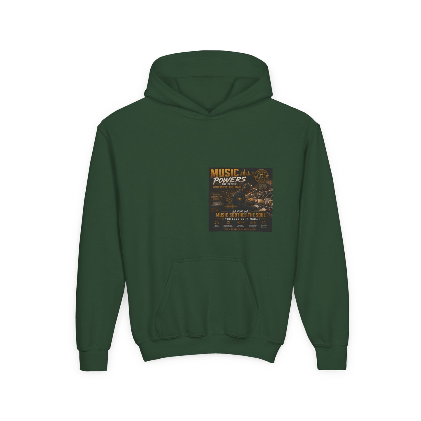 Postal Music — Music Powers the People — Youth Hoodie