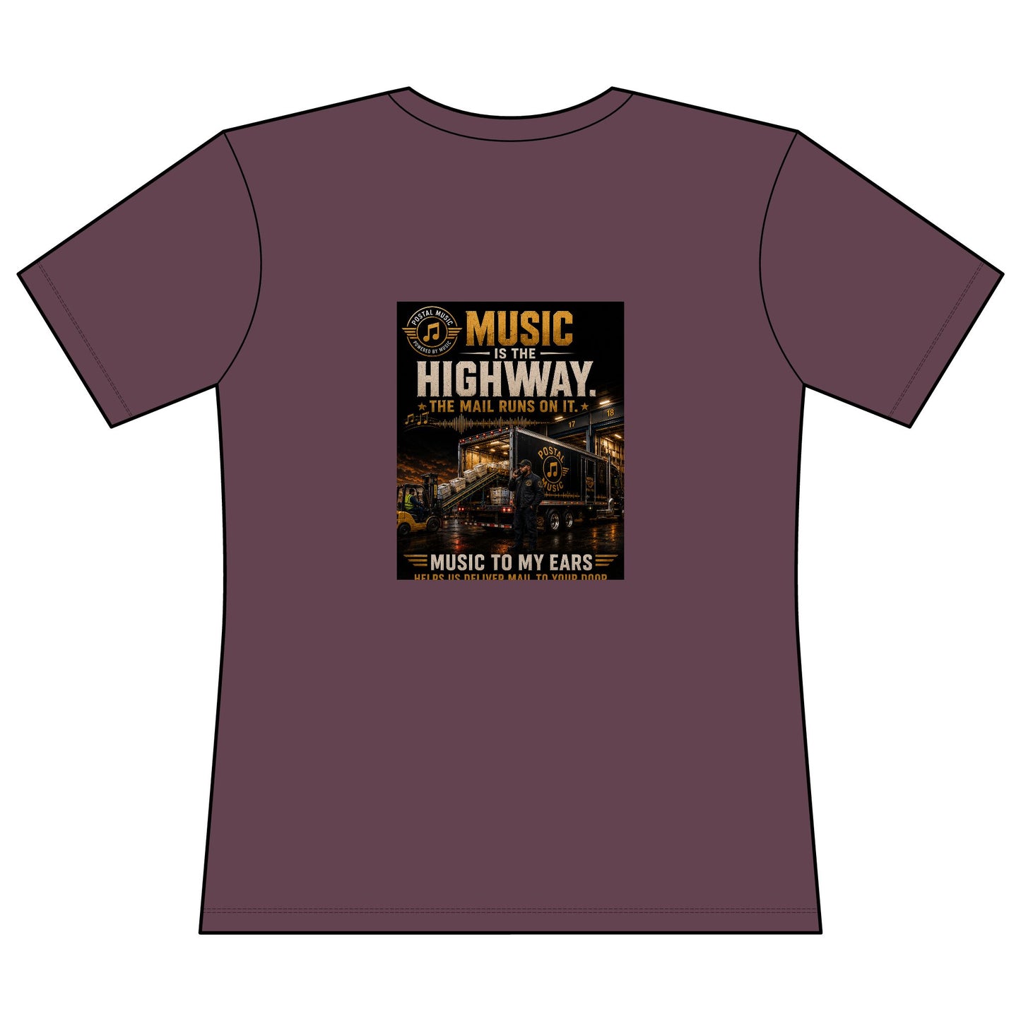 Postal Music — Music Is the Highway — Women's Relaxed T-Shirt