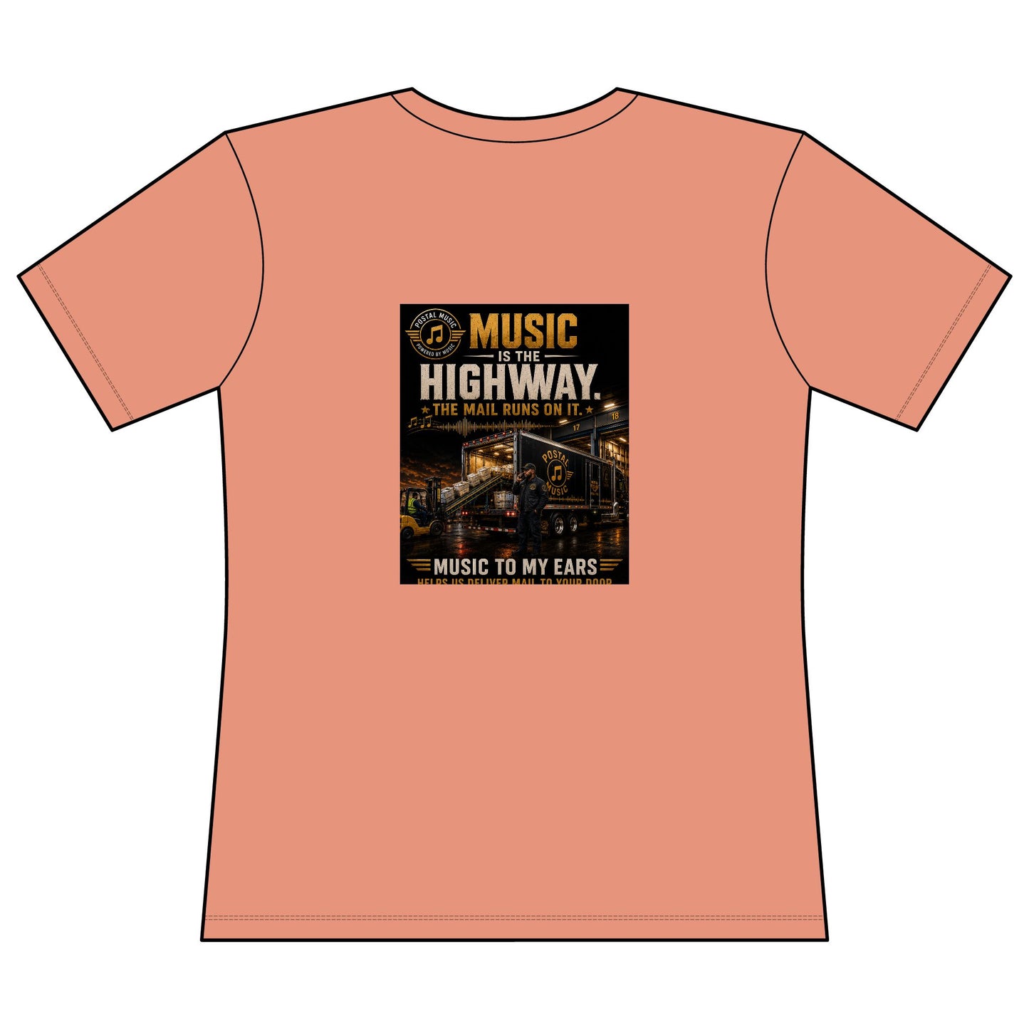 Postal Music — Music Is the Highway — Women's Relaxed T-Shirt