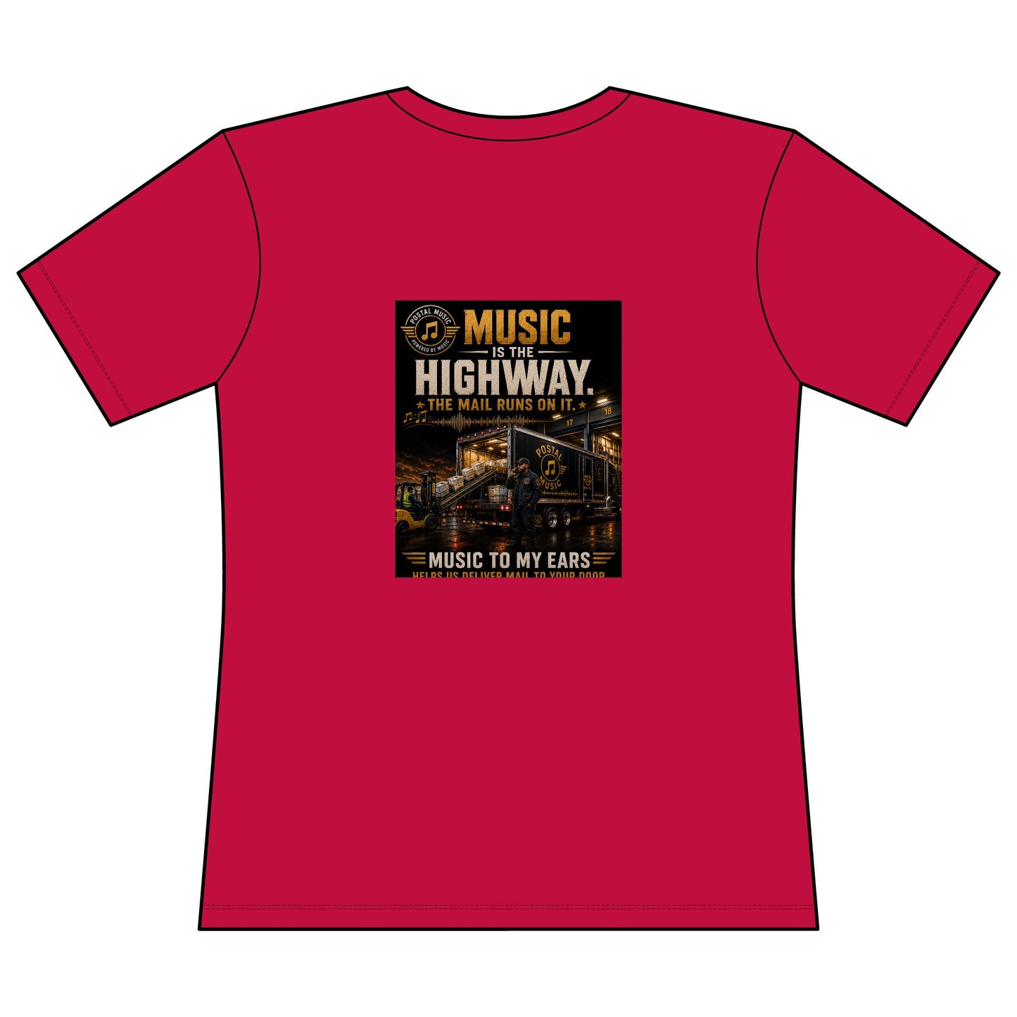 Postal Music — Music Is the Highway — Women's Relaxed T-Shirt