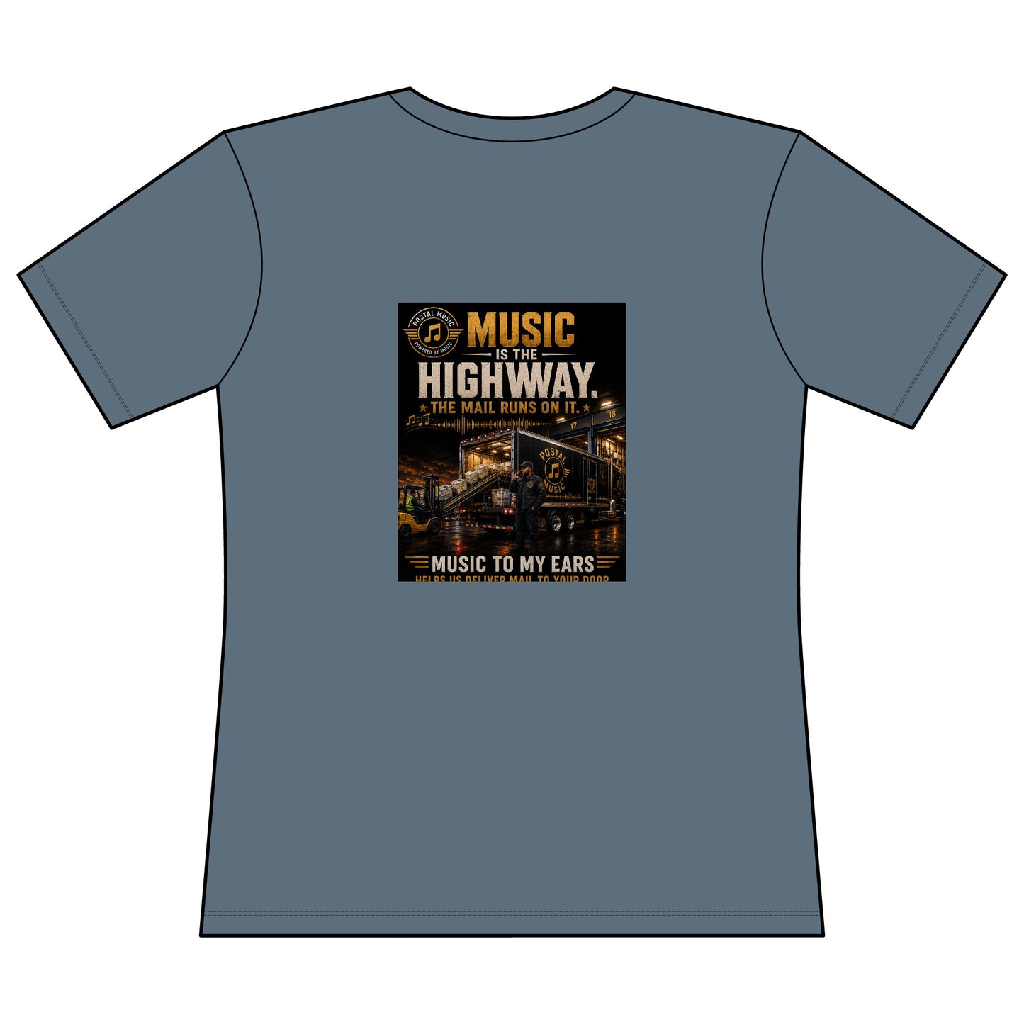Postal Music — Music Is the Highway — Women's Relaxed T-Shirt