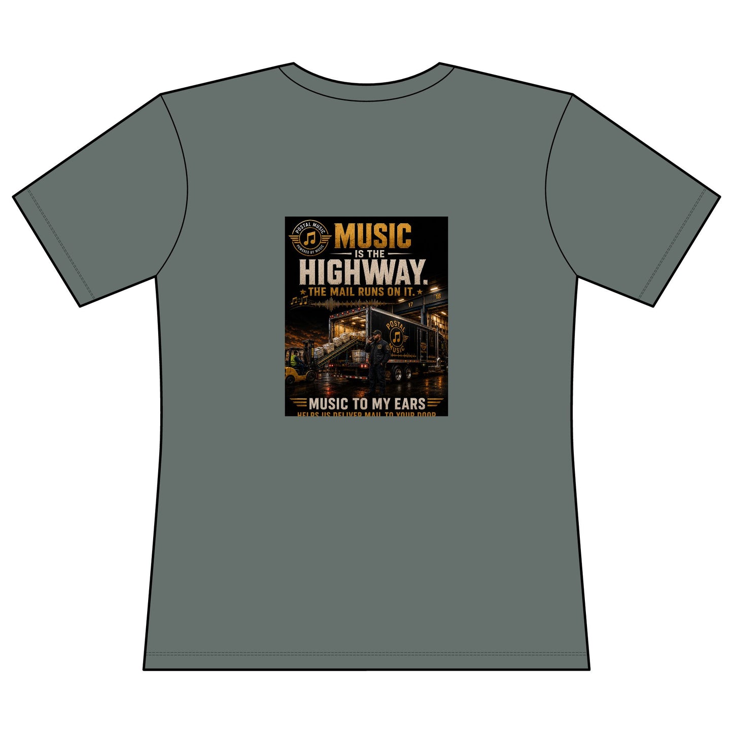 Postal Music — Music Is the Highway — Women's Relaxed T-Shirt