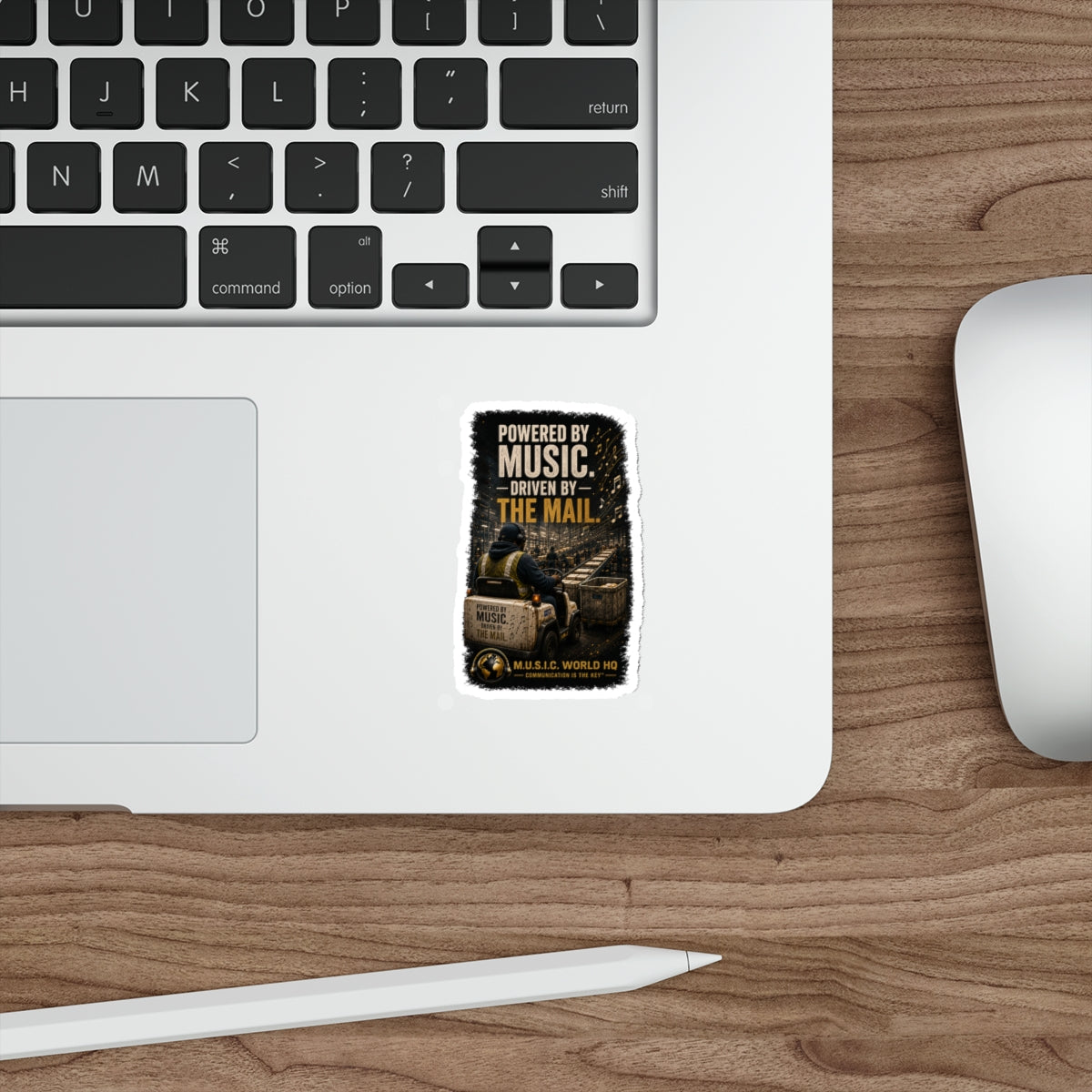 Postal Music - Powered by Music Die-Cut Sticker
