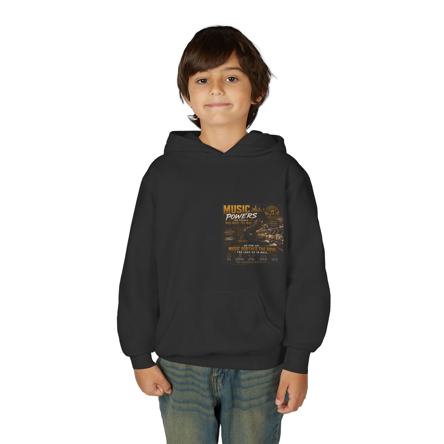 Postal Music — Music Powers the People — Youth Hoodie